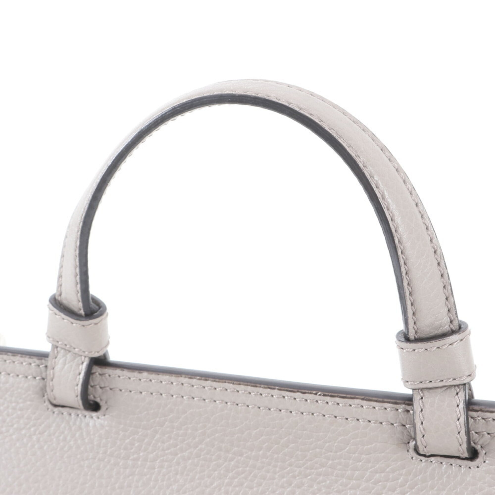Gucci Gray Leather Handbag Shoulder Bag (Pre-Owned)