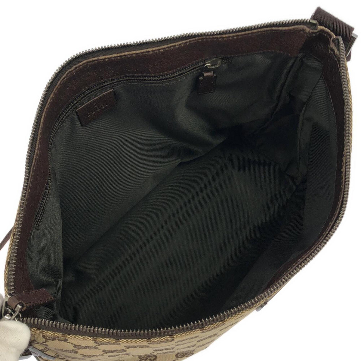 Gucci Beige Dark Brown Gg Canvas Shoulder Bag (Pre-Owned)
