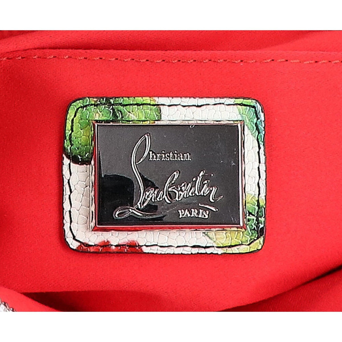 Christian Louboutin Silver White Leather Clutch Bag (Pre-Owned)