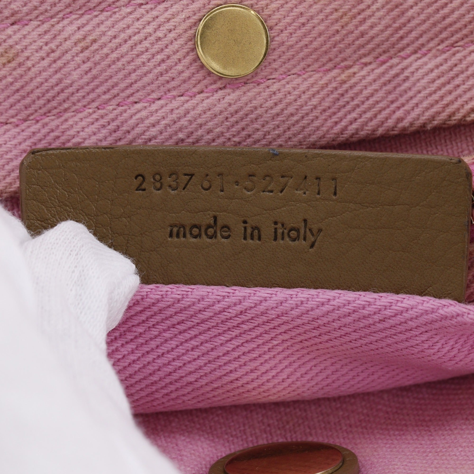 Yves Saint Laurent Brown Pink Leather Canvas Handbag (Pre-Owned)