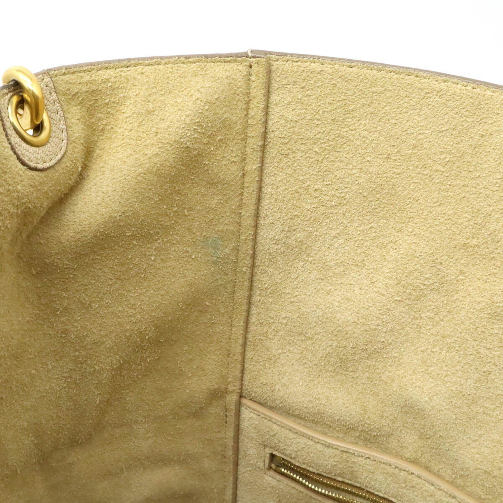 Celine Beige Leather Shoulder Bag (Pre-Owned)