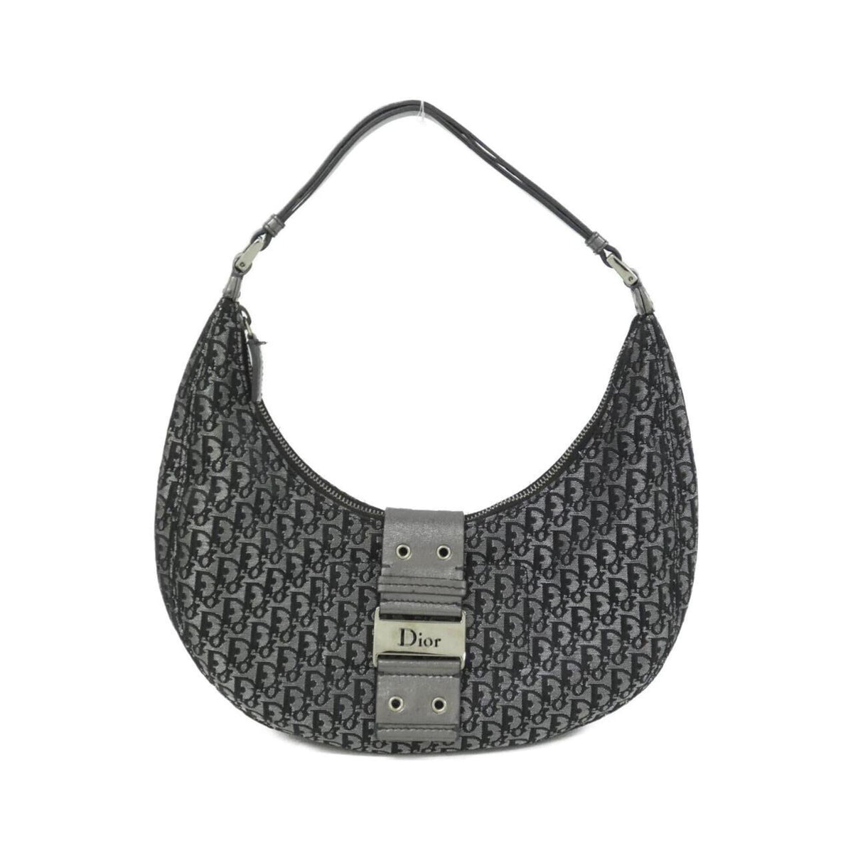 Christian Dior Black Canvas Leather Shoulder Bag (Pre-Owned)