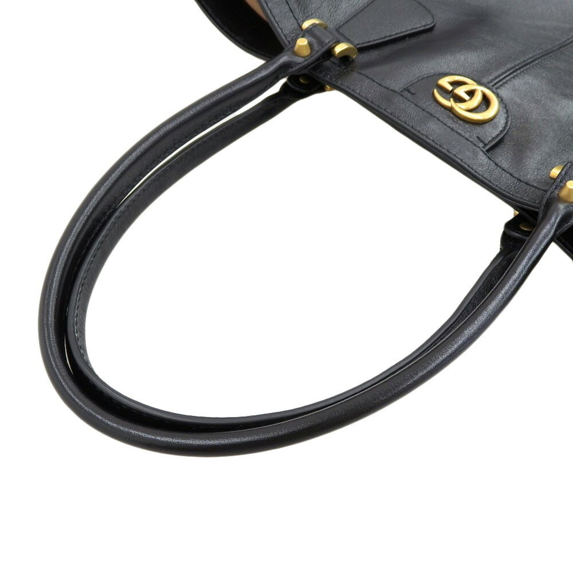 Gucci Gg Marmont Black Leather Tote Bag (Pre-Owned)