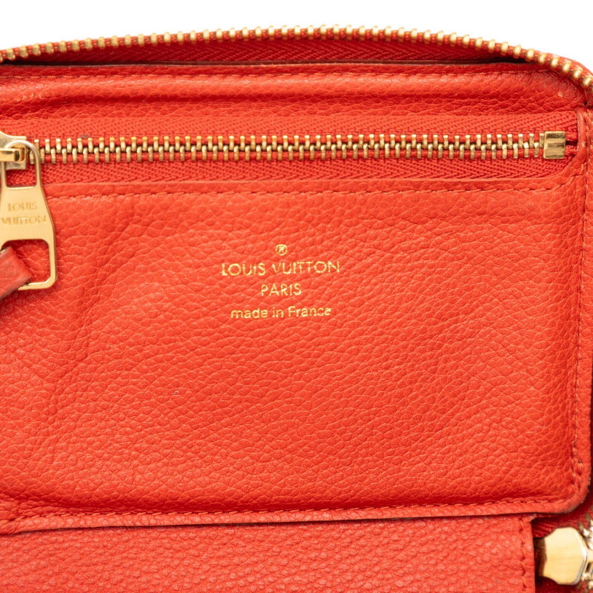 Louis Vuitton Monogram Empreinte Auriane Red Color Leather Wallet (Bi-Fold) (Pre-Owned)