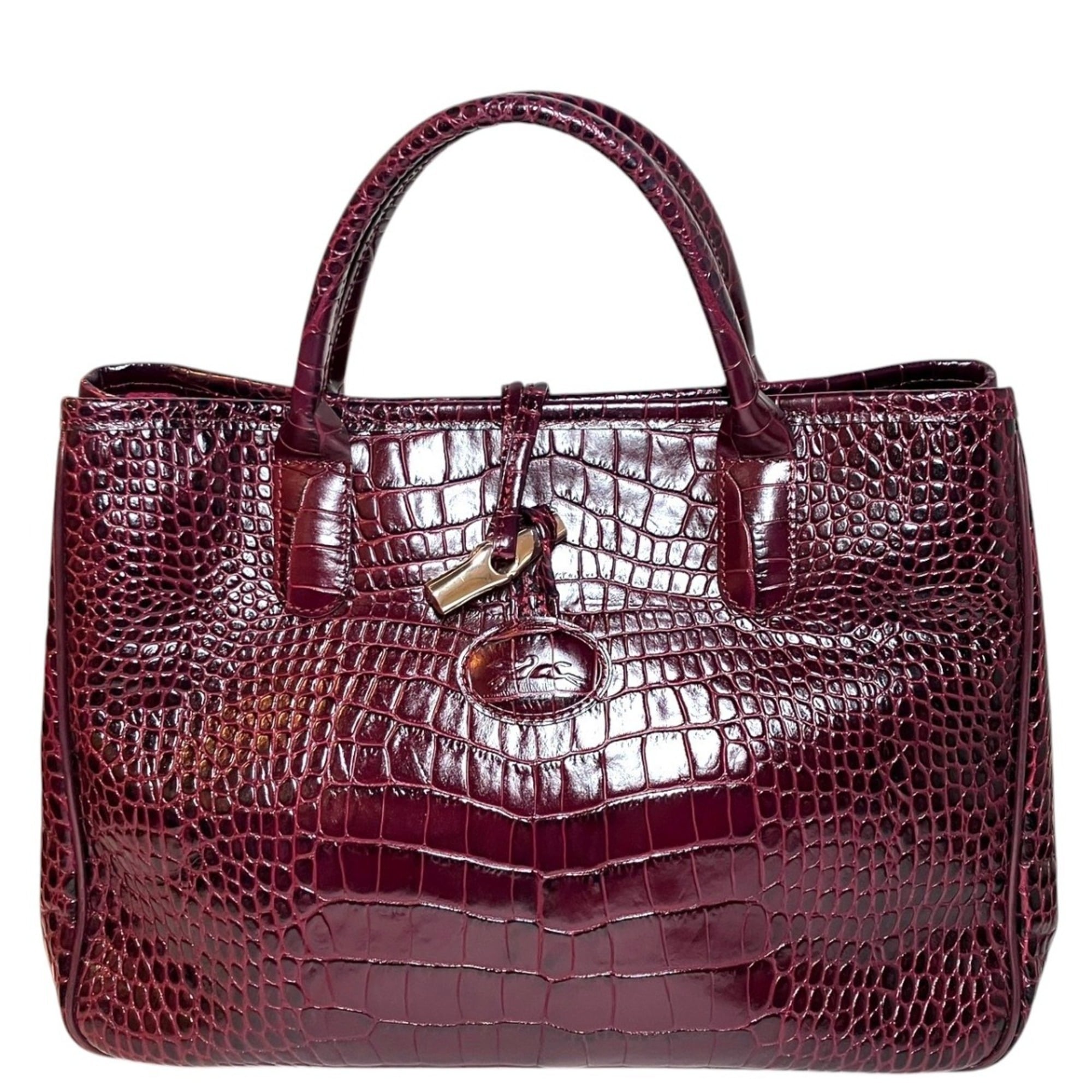 Longchamp Purple Leather Handbag (Pre-Owned)