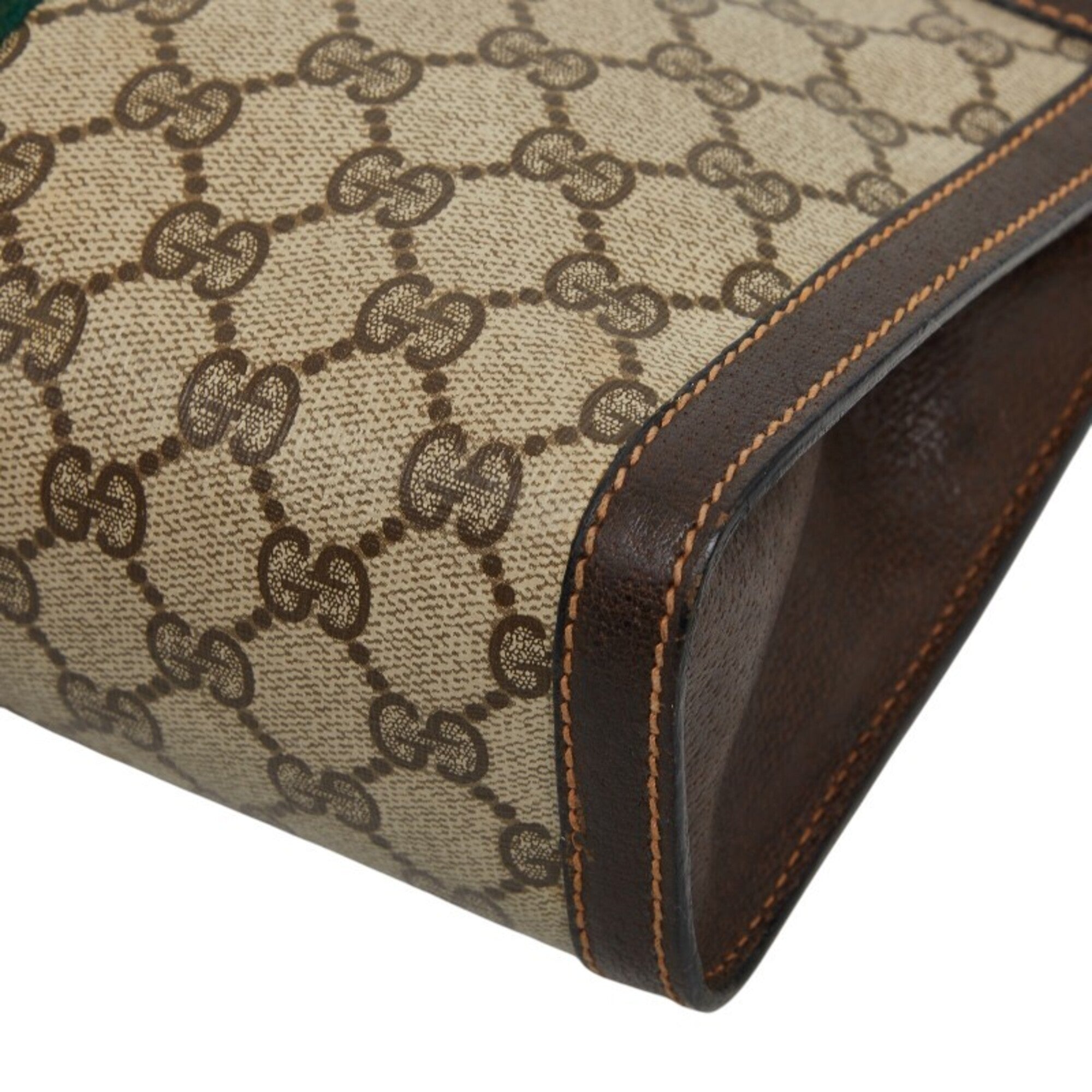 Gucci Beige Brown Pvc Leather Clutch Bag (Pre-Owned)