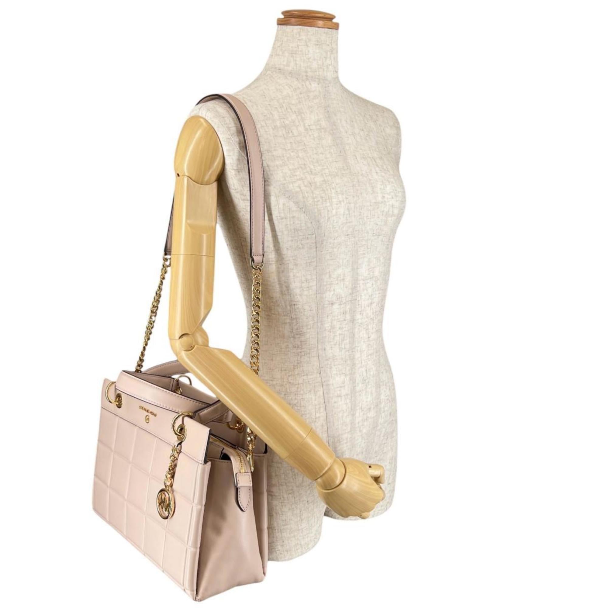 Michael Kors Pink Beige Leather Handbag Shoulder Bag (Pre-Owned)