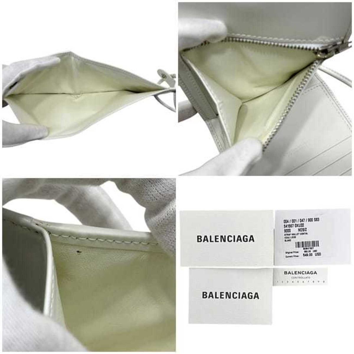 Balenciaga White Leather Wallet (Bi-Fold) (Pre-Owned)
