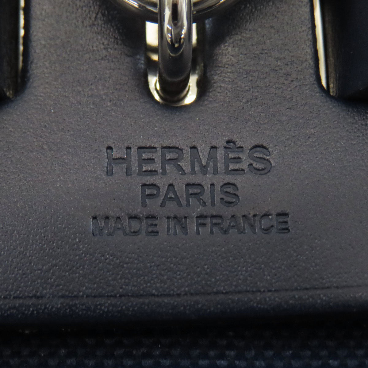 Hermes Navy Toile Officier Handbag (Pre-Owned)