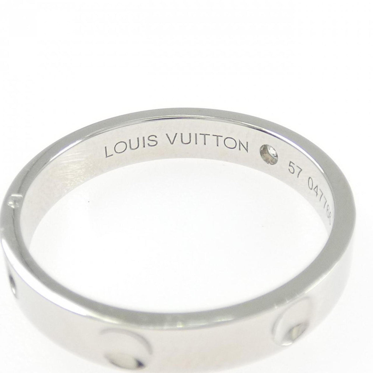 Louis Vuitton Platinum Platinum 950 Band Ring (Pre-Owned)