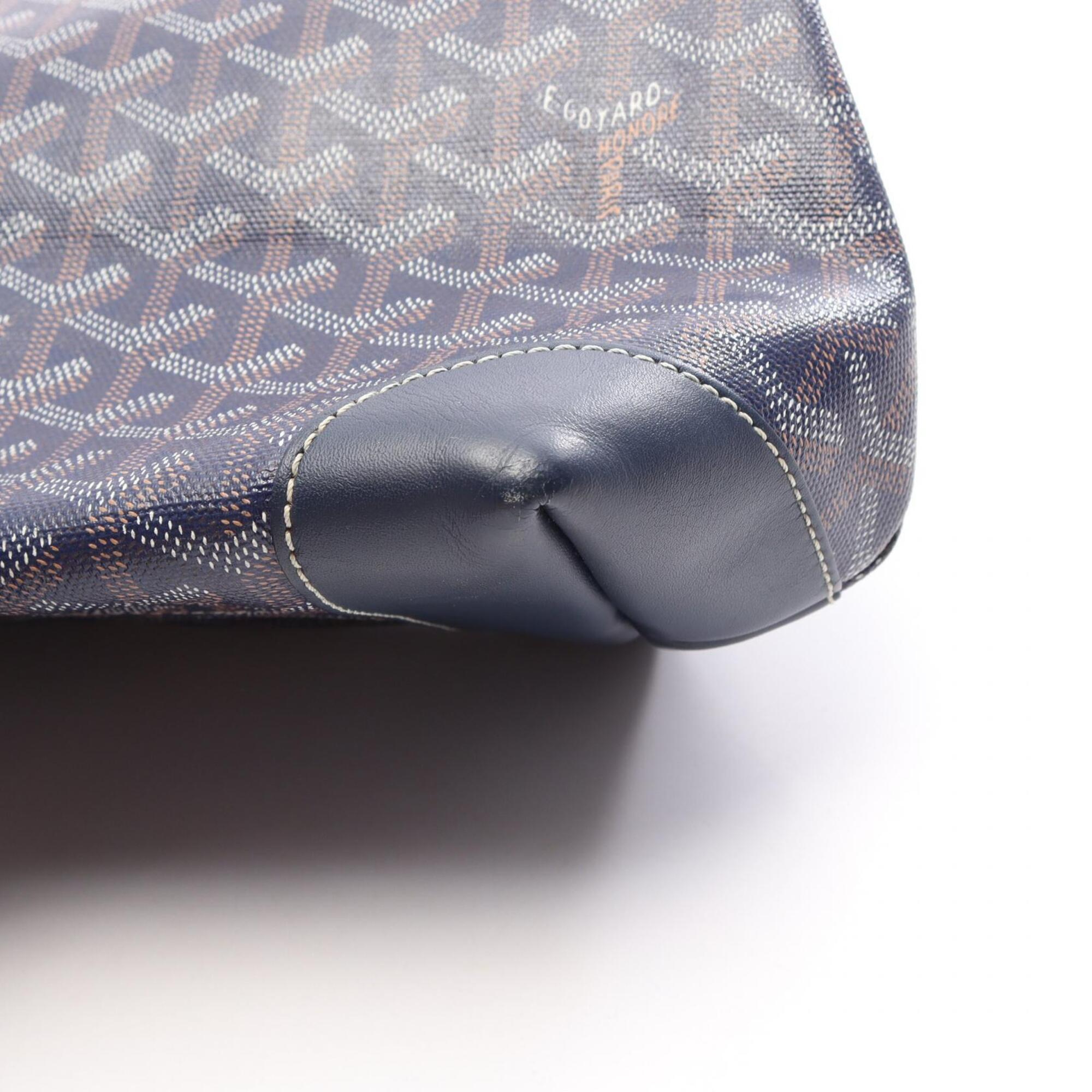 Goyard Multi-Color Navy Coated Canvas Leather Handbag Tote Bag (Pre-Owned)