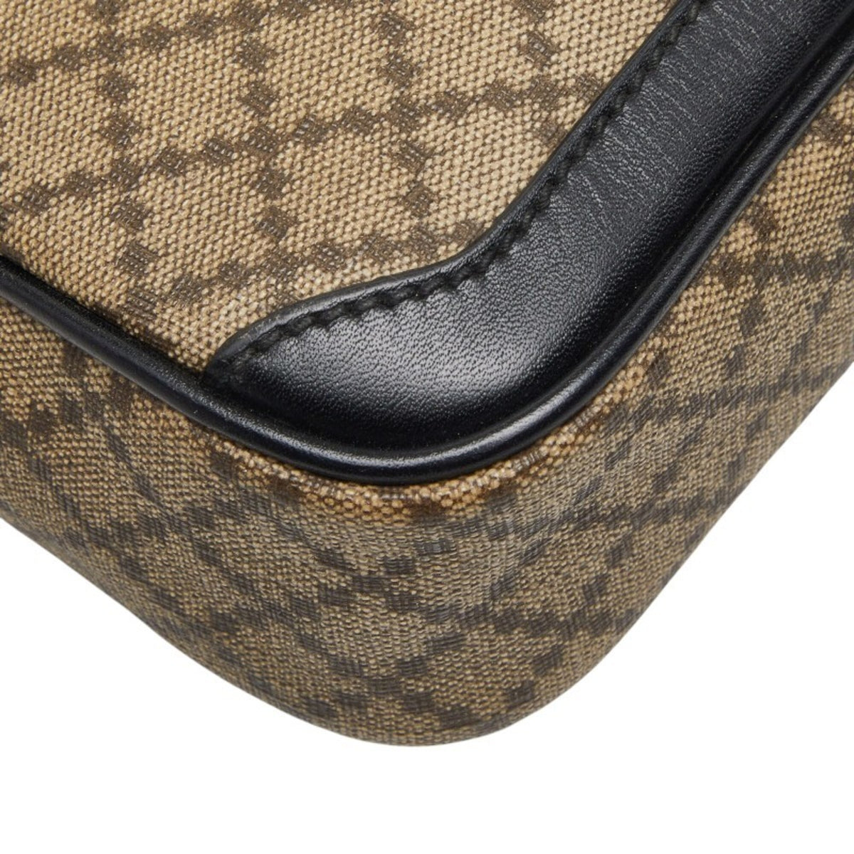 Gucci Diamante Beige Black Pvc Leather Clutch Bag (Pre-Owned)