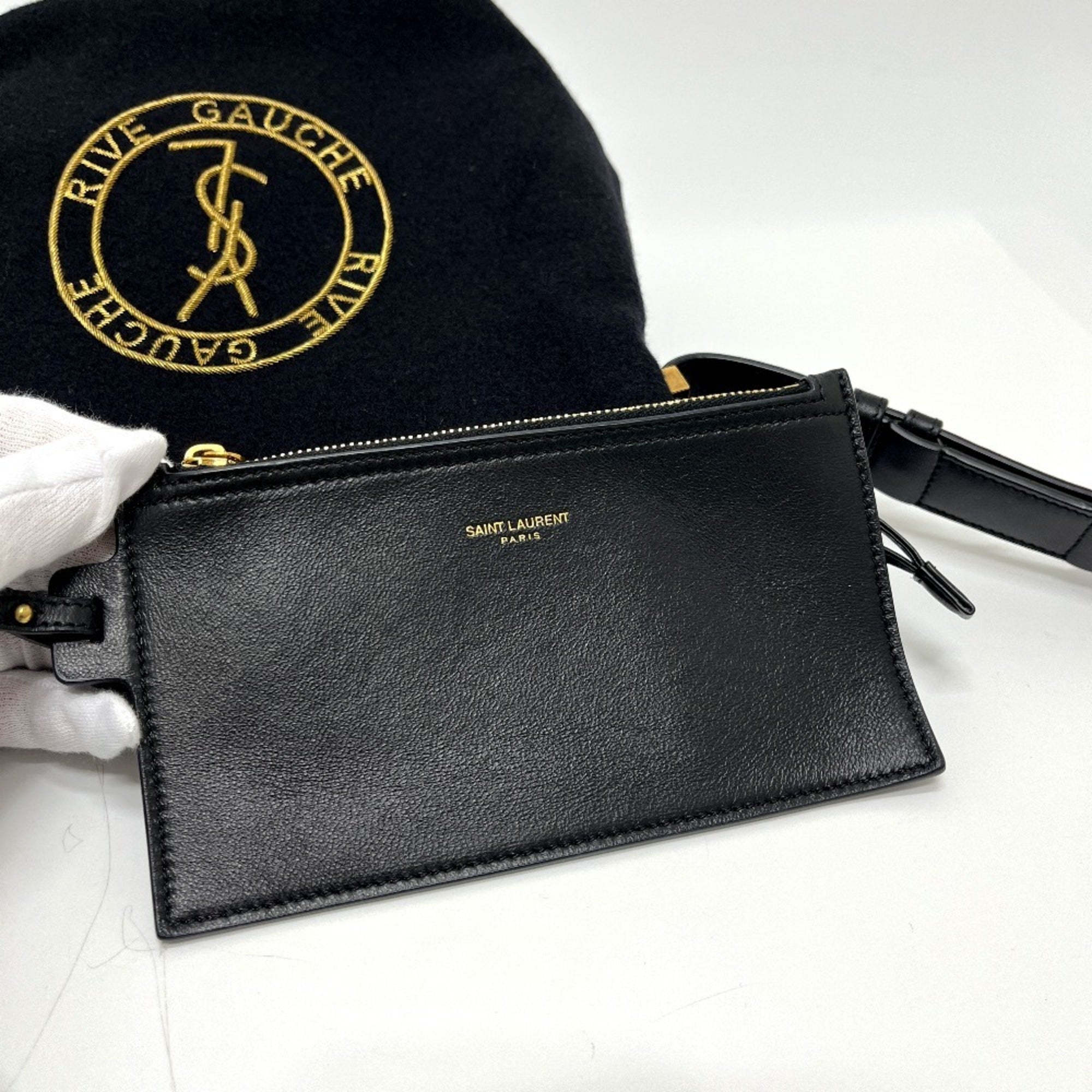 Yves Saint Laurent Black Canvas Handbag Shoulder Bag (Pre-Owned)