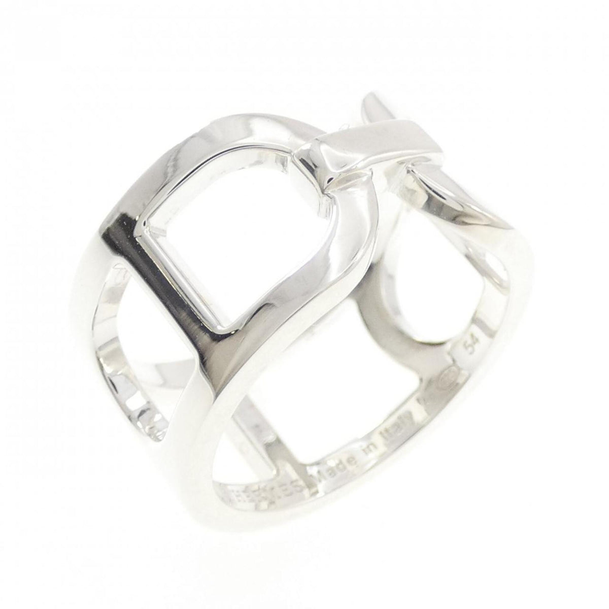 Hermes Silver 925 Band Ring (Pre-Owned)
