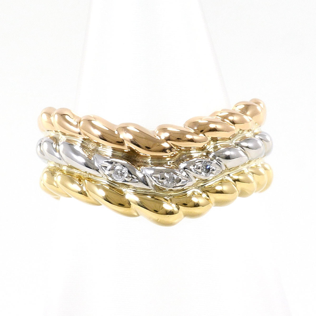 Unbranded Pink Gold Platinum Yellow Gold Yellow Gold (18K) Pink Gold (18K) Platinum 900 Band Ring (Pre-Owned)