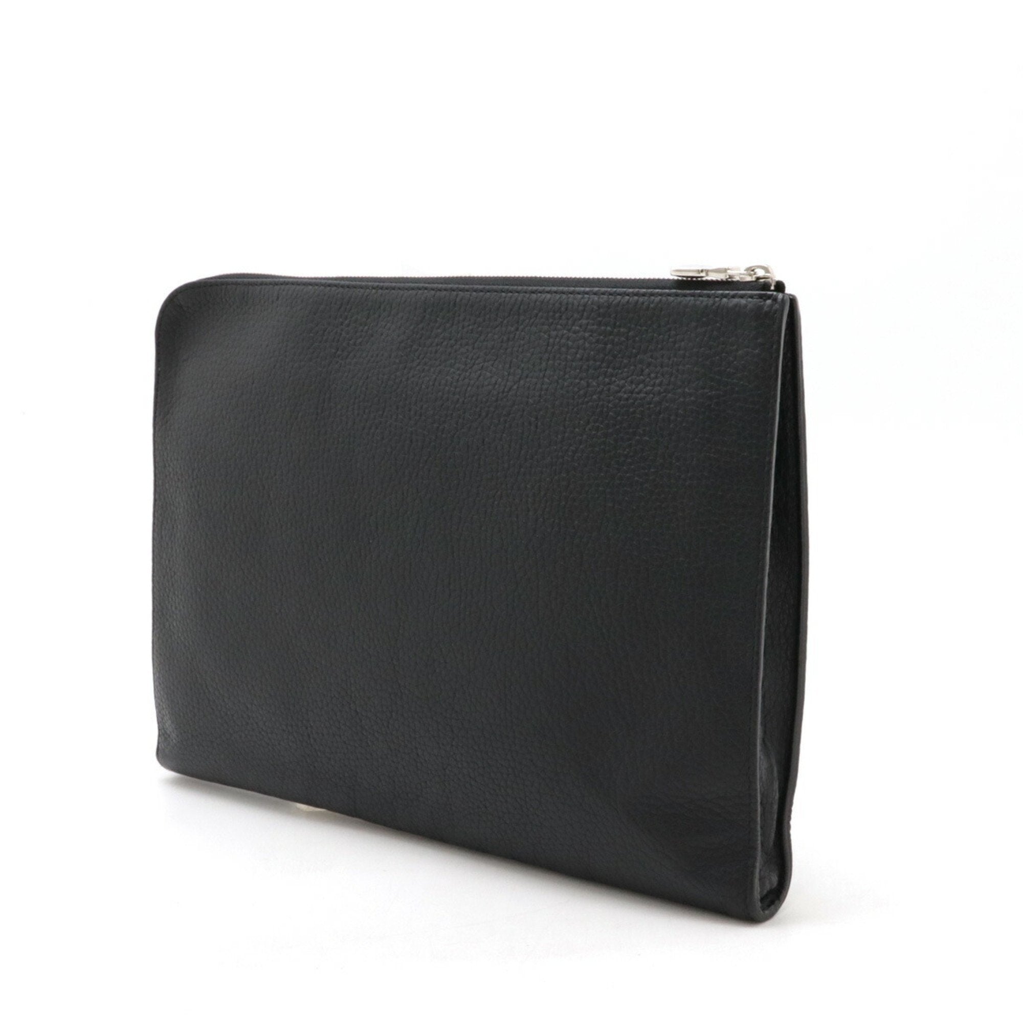 Louis Vuitton Black Noir Leather Clutch Bag Pochette (Pre-Owned)