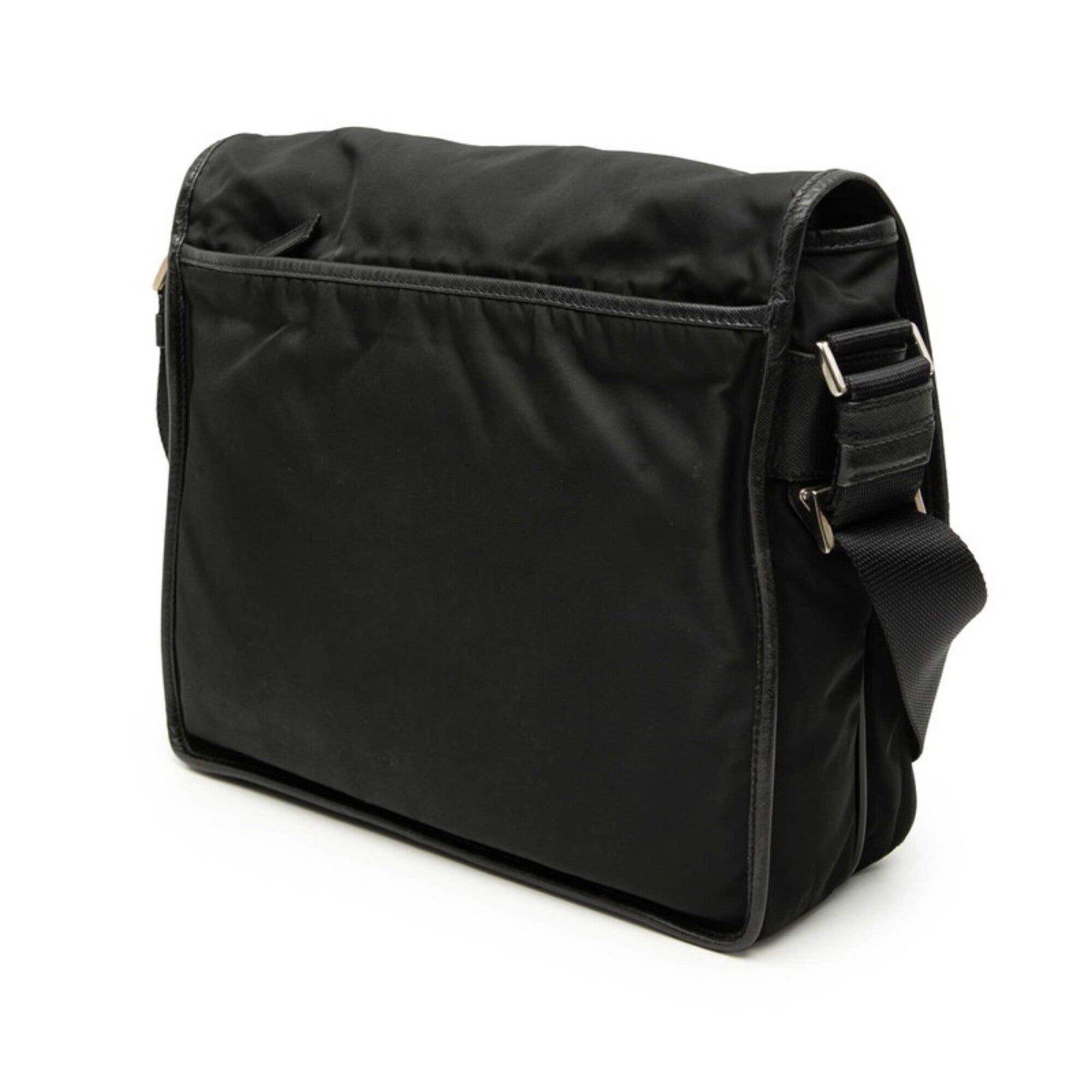 Prada Black Nylon Leather Shoulder Bag (Pre-Owned)