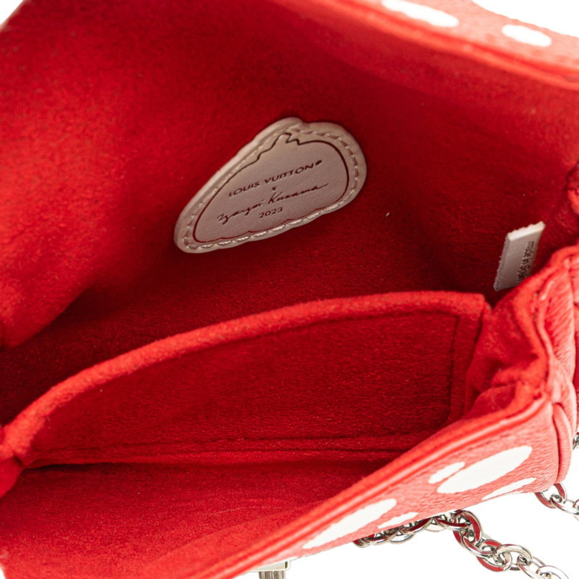 Louis Vuitton Yayoi Kusama Red Color White Leather Handbag Shoulder Bag (Pre-Owned)