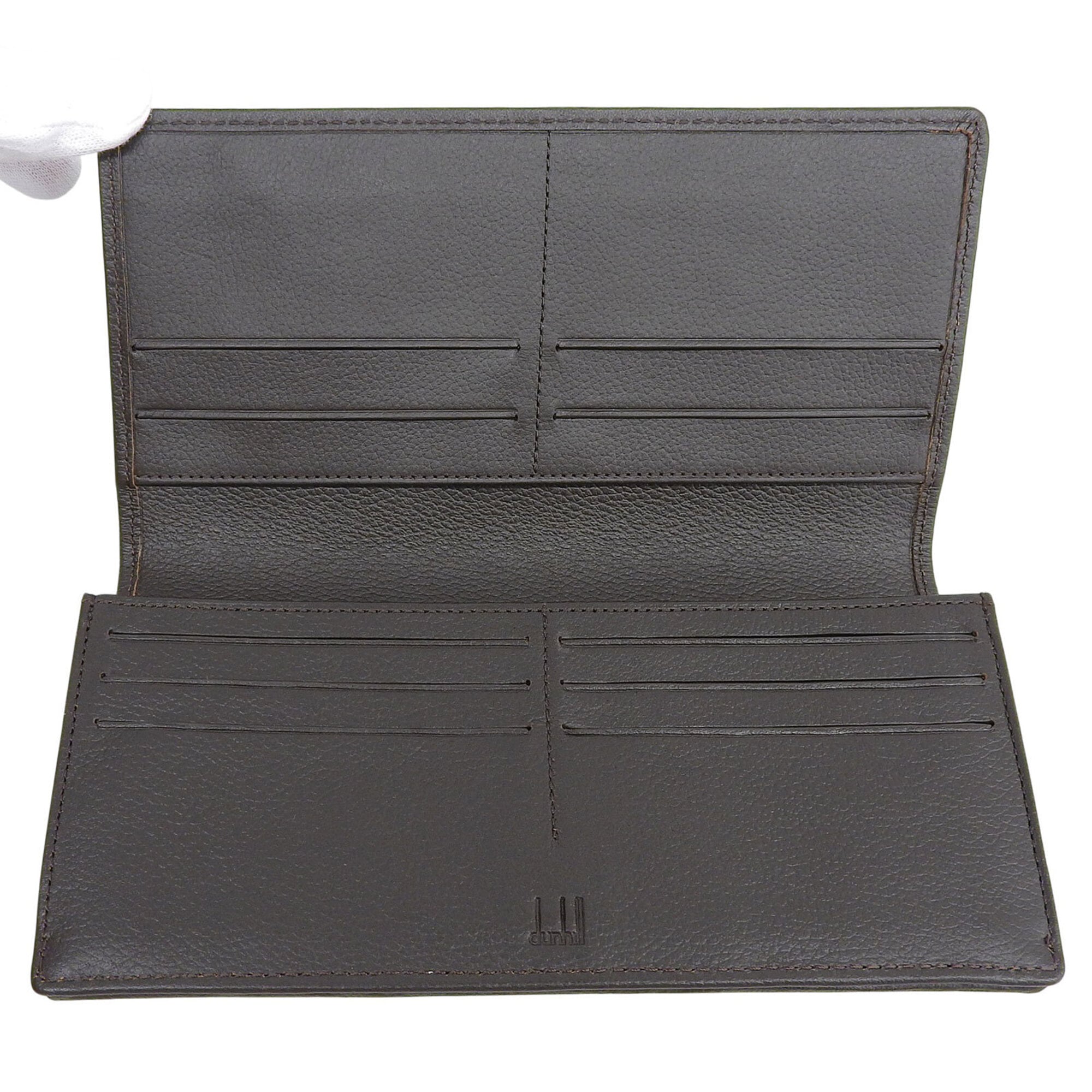 Dunhill Dark Brown Pvc Leather Long Wallet (Bi-Fold) (Pre-Owned)