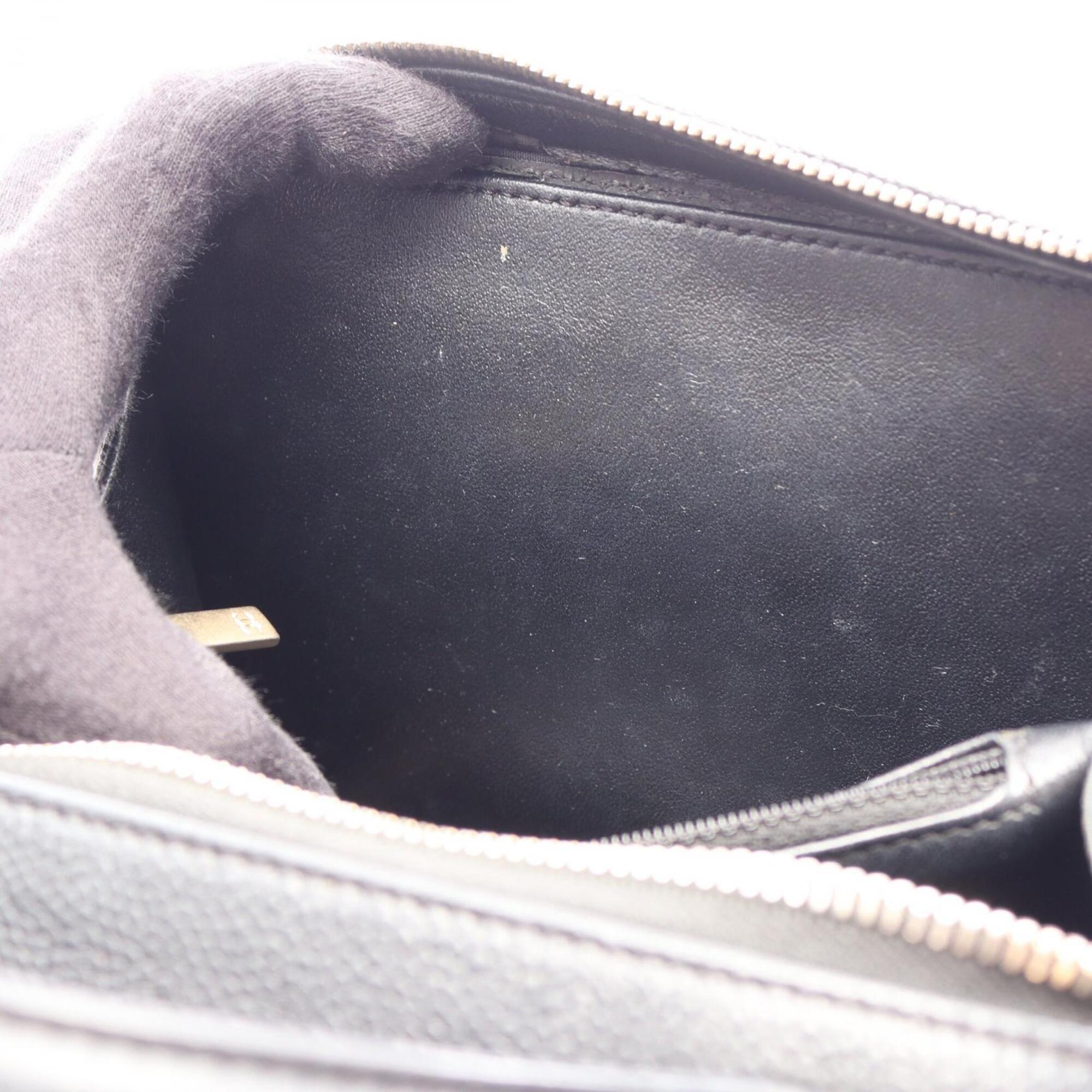 Chanel Black Grained Calfskin Handbag Shoulder Bag Vanity Bag (Pre-Owned)