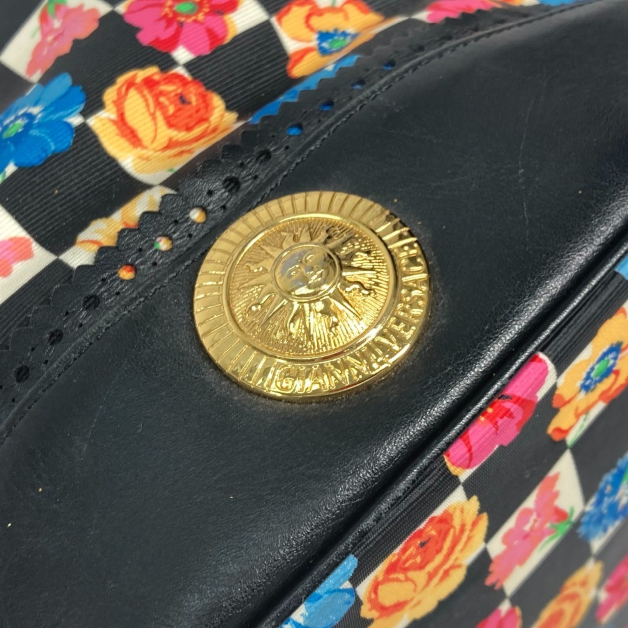 Versace Black Multi-Color Pvc Shoulder Bag (Pre-Owned)