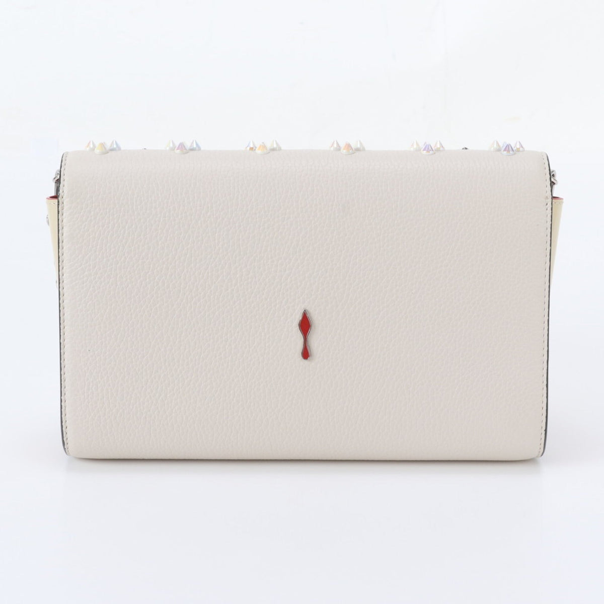 Christian Louboutin Beige Leather Clutch Bag Handbag Shoulder Bag (Pre-Owned)
