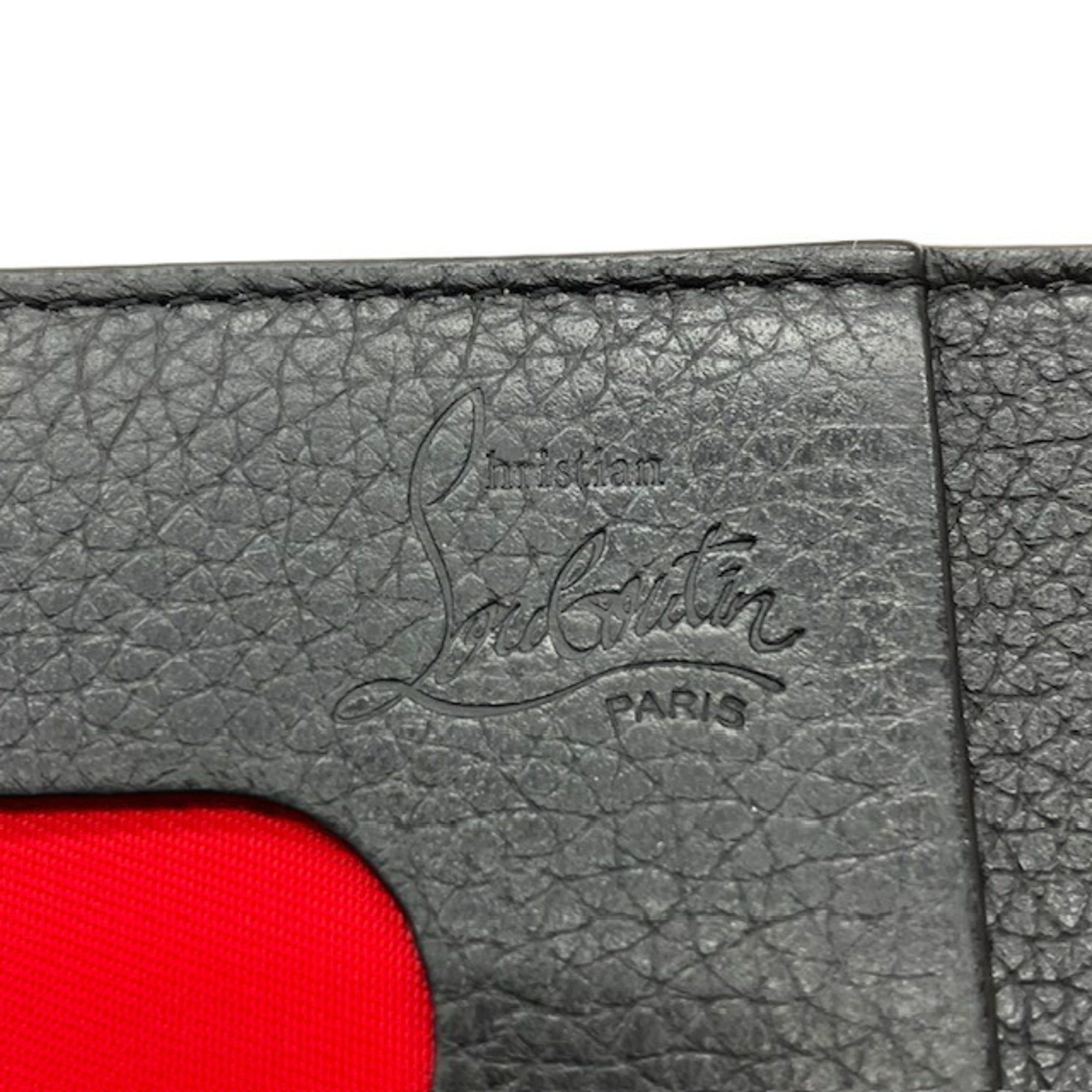 Christian Louboutin Black Red Color Leather Coin Purse/Coin Case (Pre-Owned)