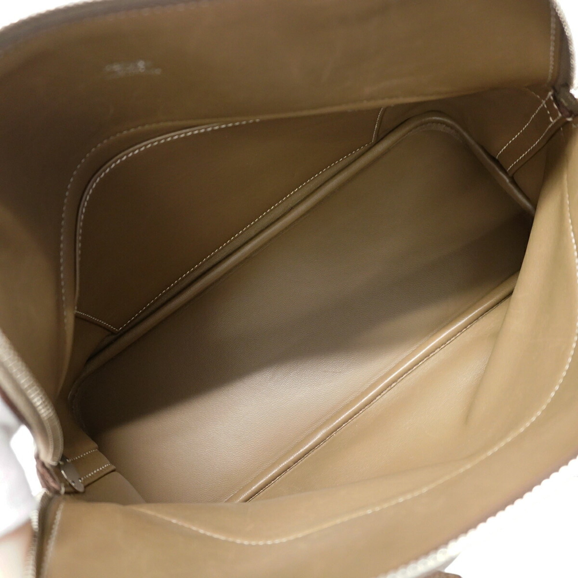 Hermes Etoupe Gray Taurillon Clemence Leather Handbag (Pre-Owned)