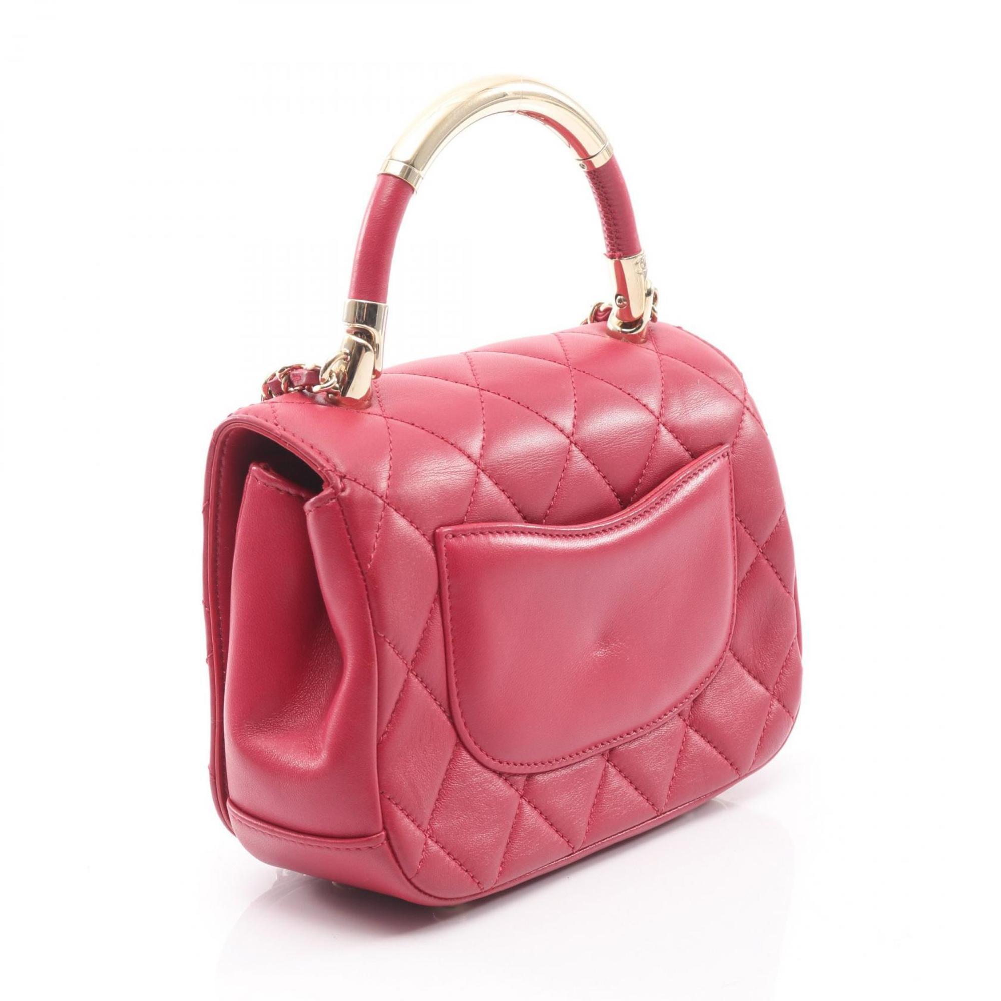 Chanel Red Color Leather Shoulder Bag (Pre-Owned)