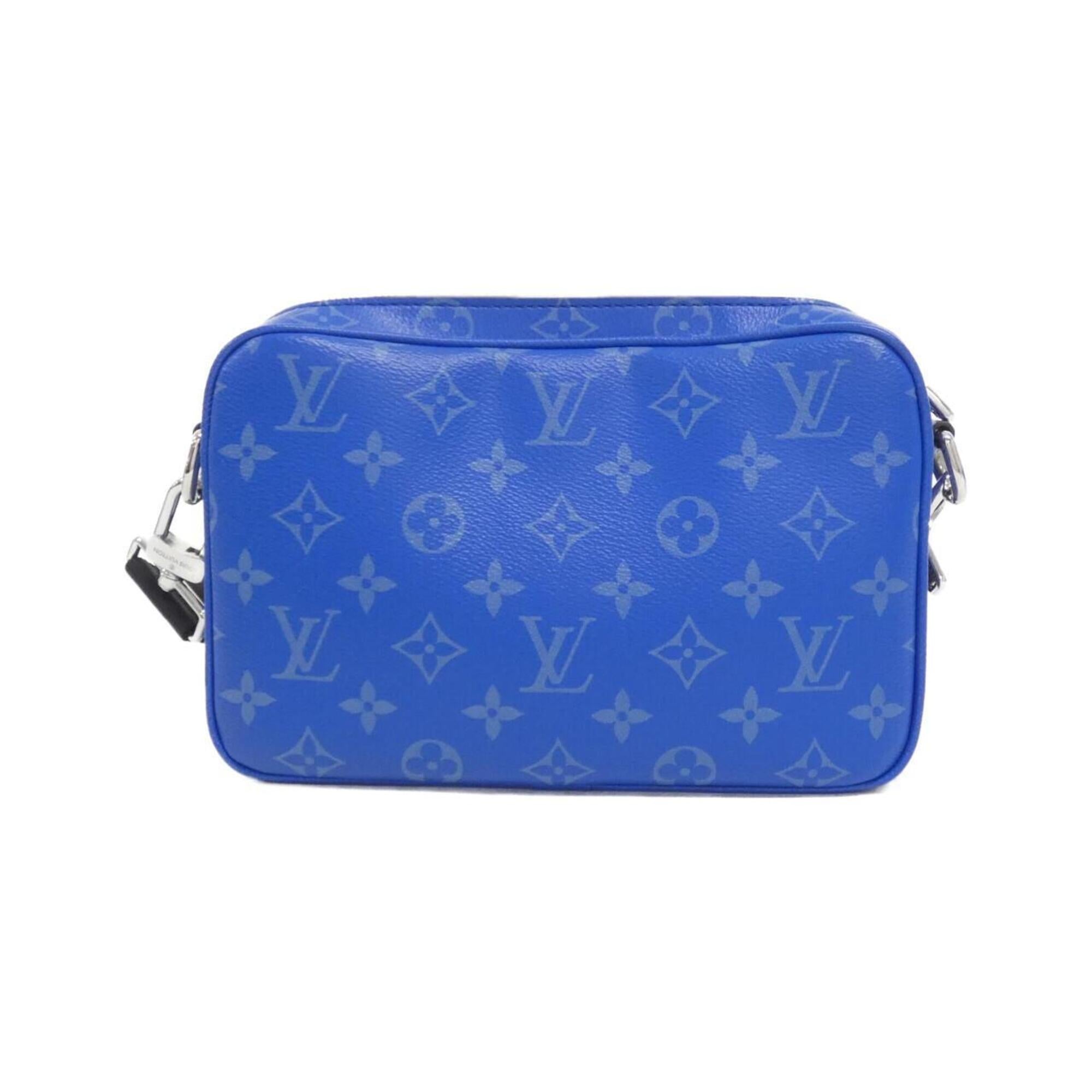 Louis Vuitton Blue Coated Canvas Leather Shoulder Bag (Pre-Owned)