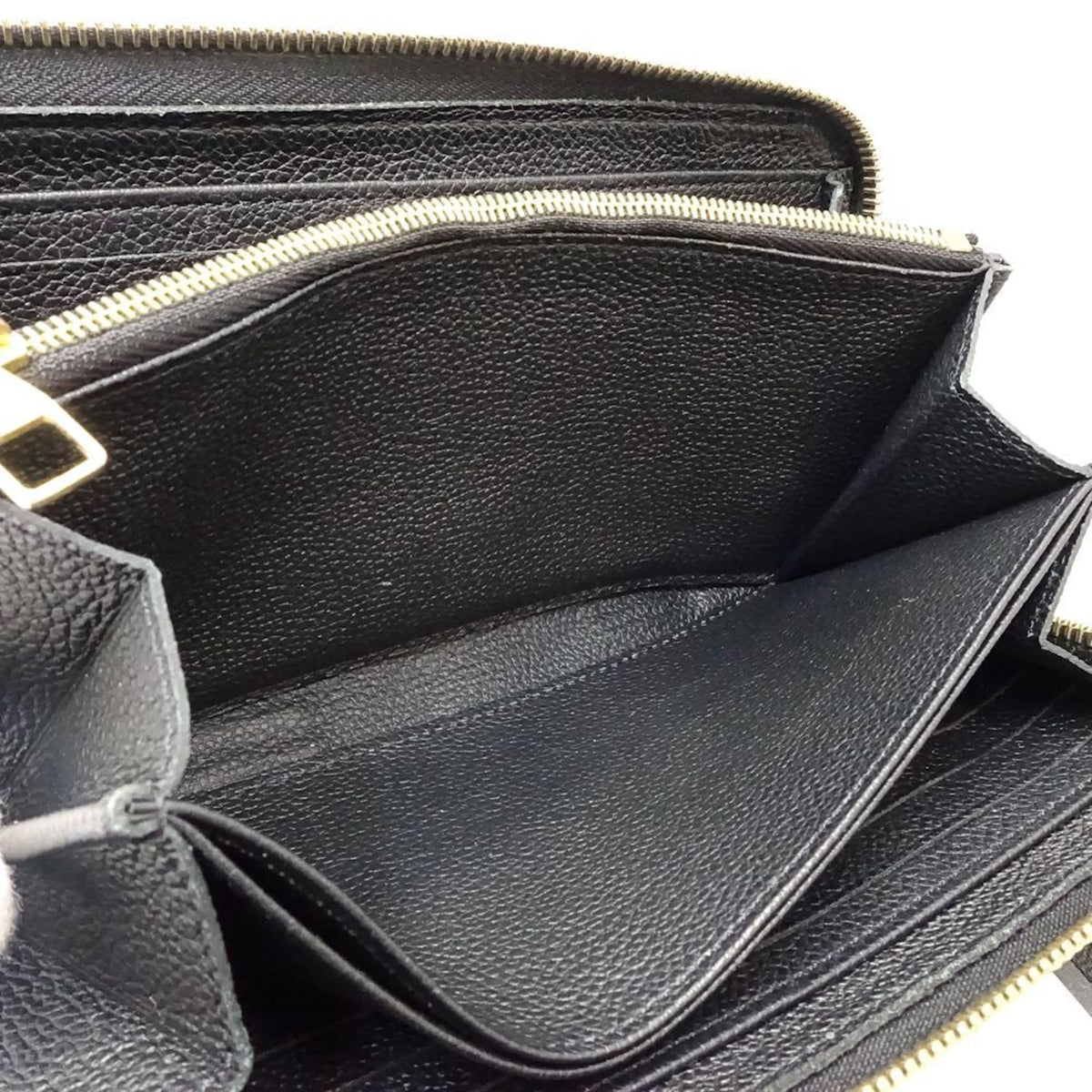 Louis Vuitton Black Leather Long Wallet (Bi-Fold) (Pre-Owned)