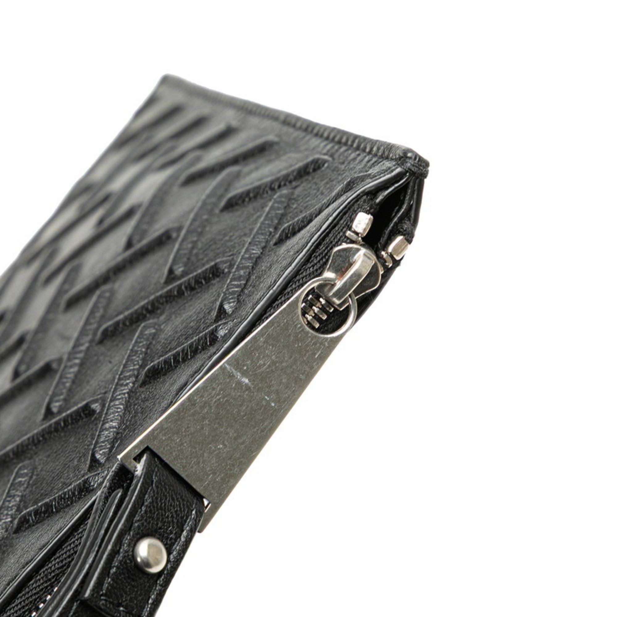 Bottega Veneta Black Leather Clutch Bag (Pre-Owned)