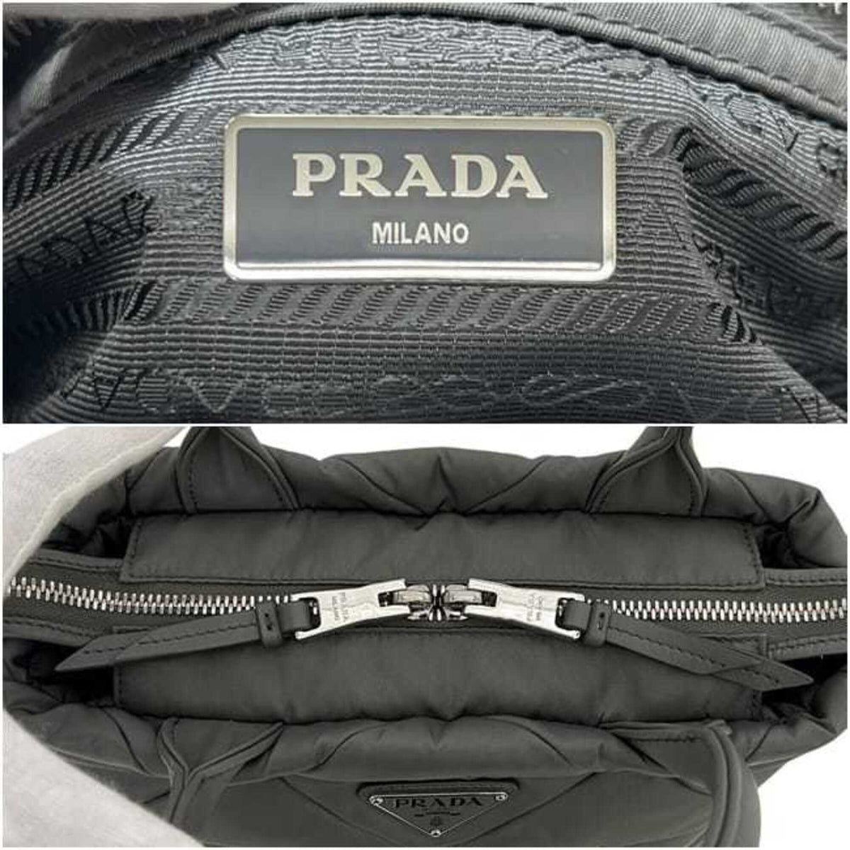 Prada Gray Nylon Tote Bag (Pre-Owned)