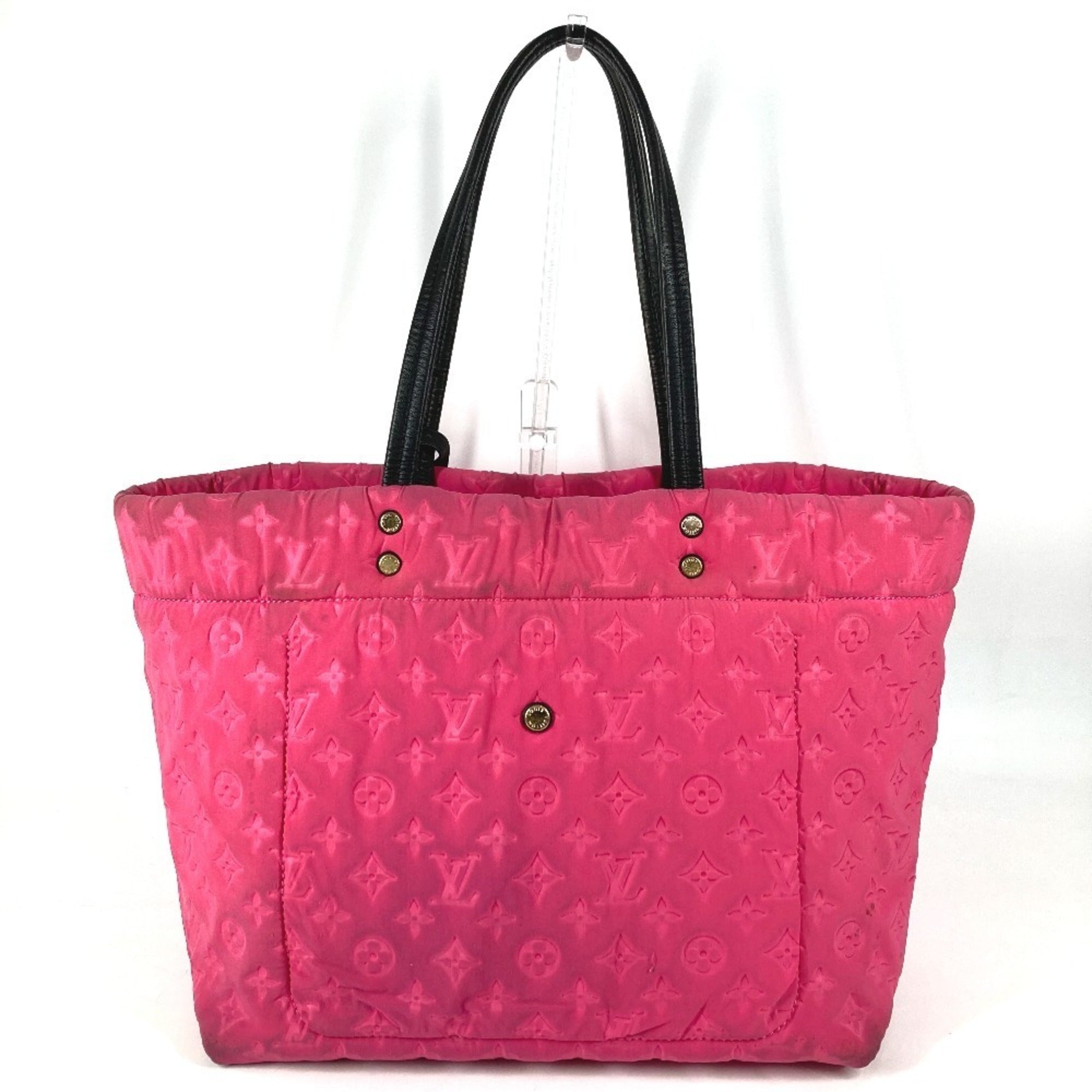 Louis Vuitton Black Pink Microfiber Shoulder Bag Tote Bag (Pre-Owned)
