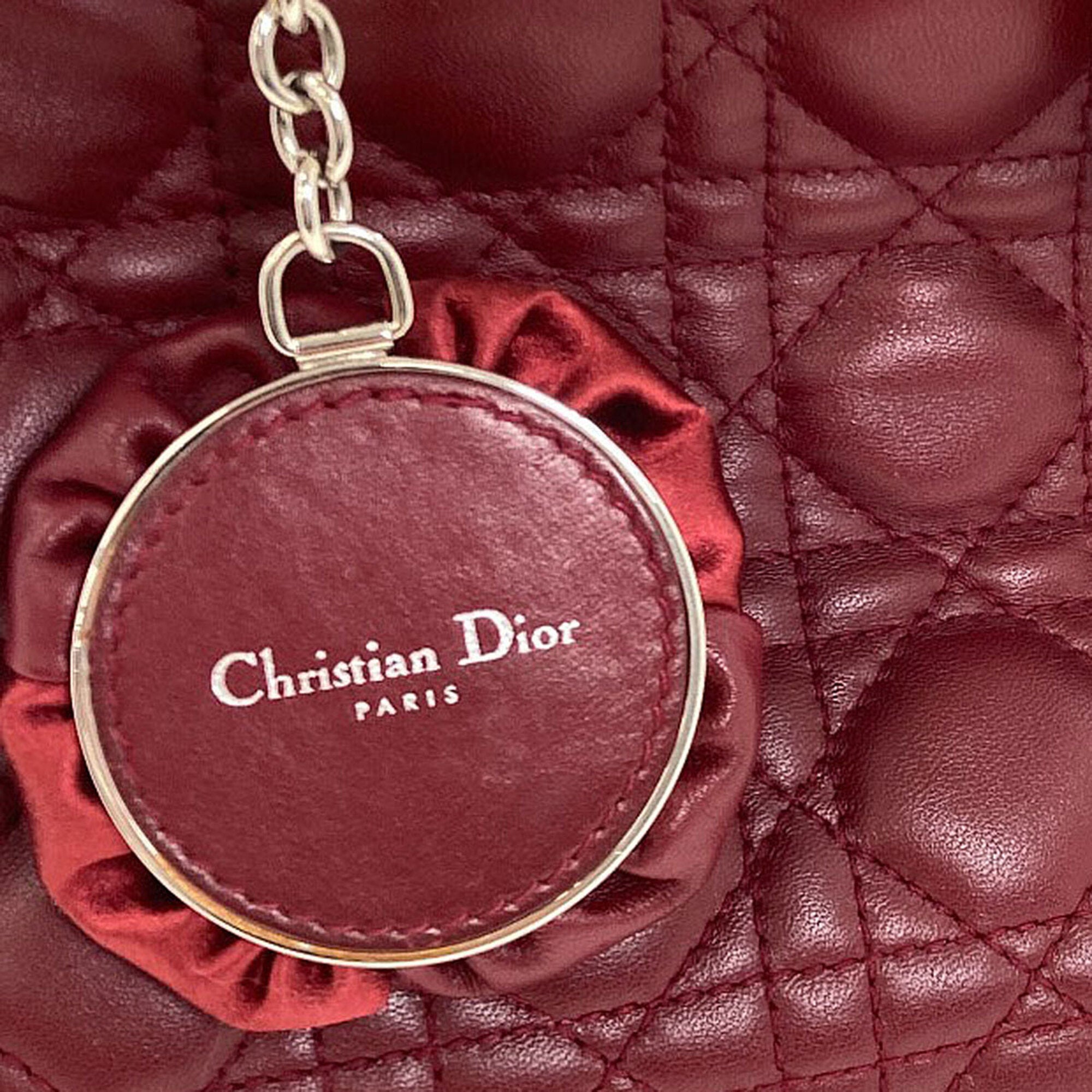 Christian Dior Lady Dior Red Color Leather Handbag (Pre-Owned)