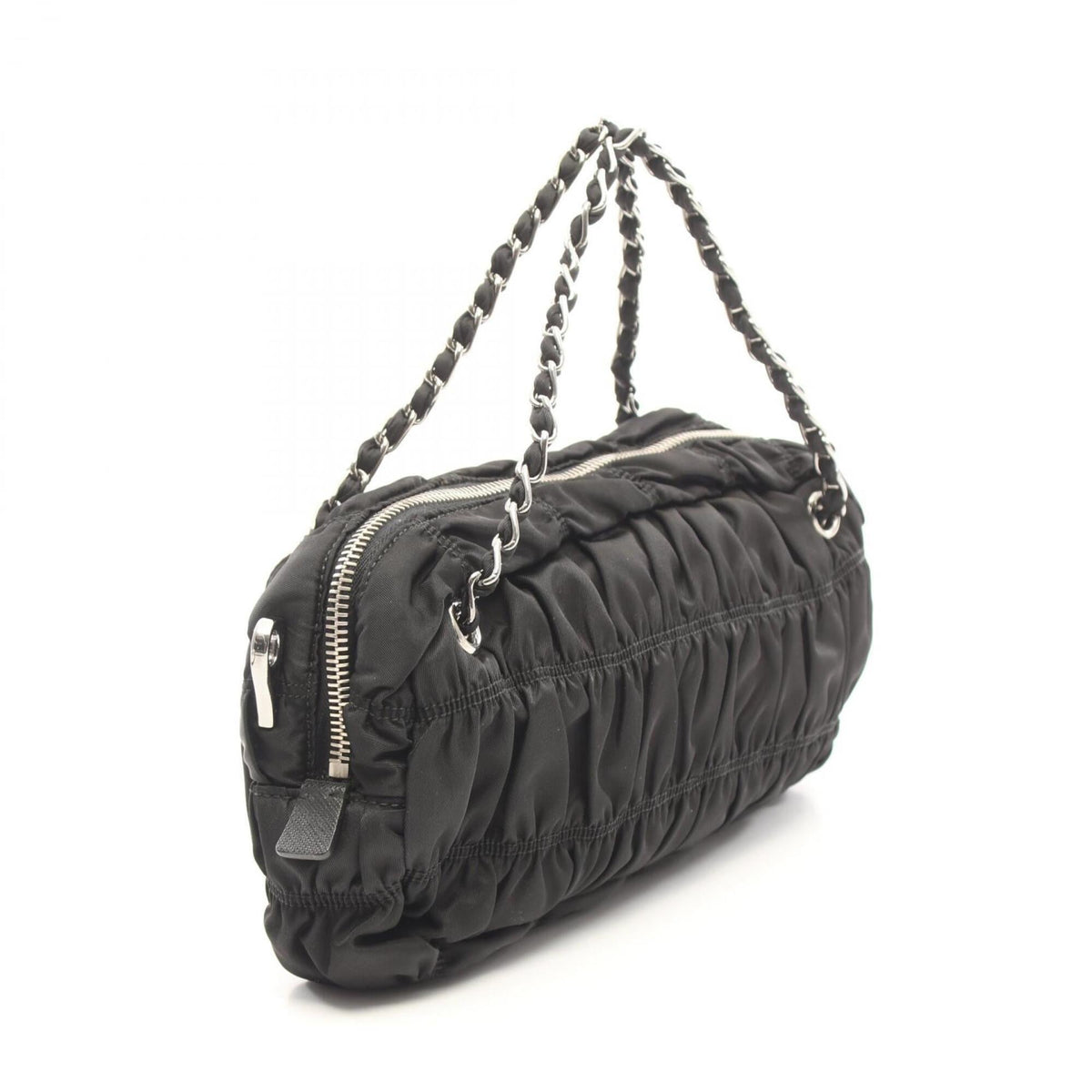 Prada Black Nylon Leather Handbag (Pre-Owned)