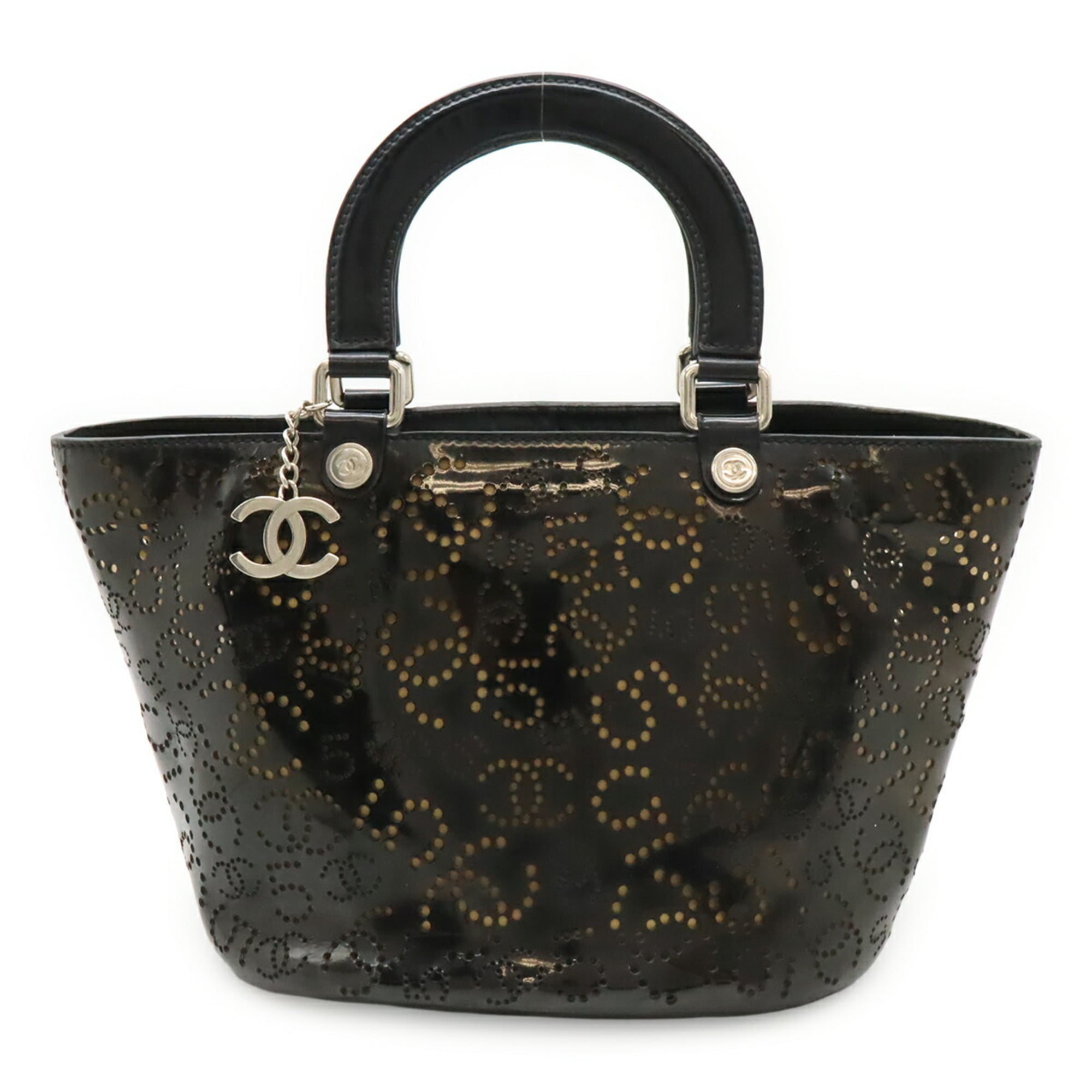 Chanel Black Leather Handbag Tote Bag (Pre-Owned)