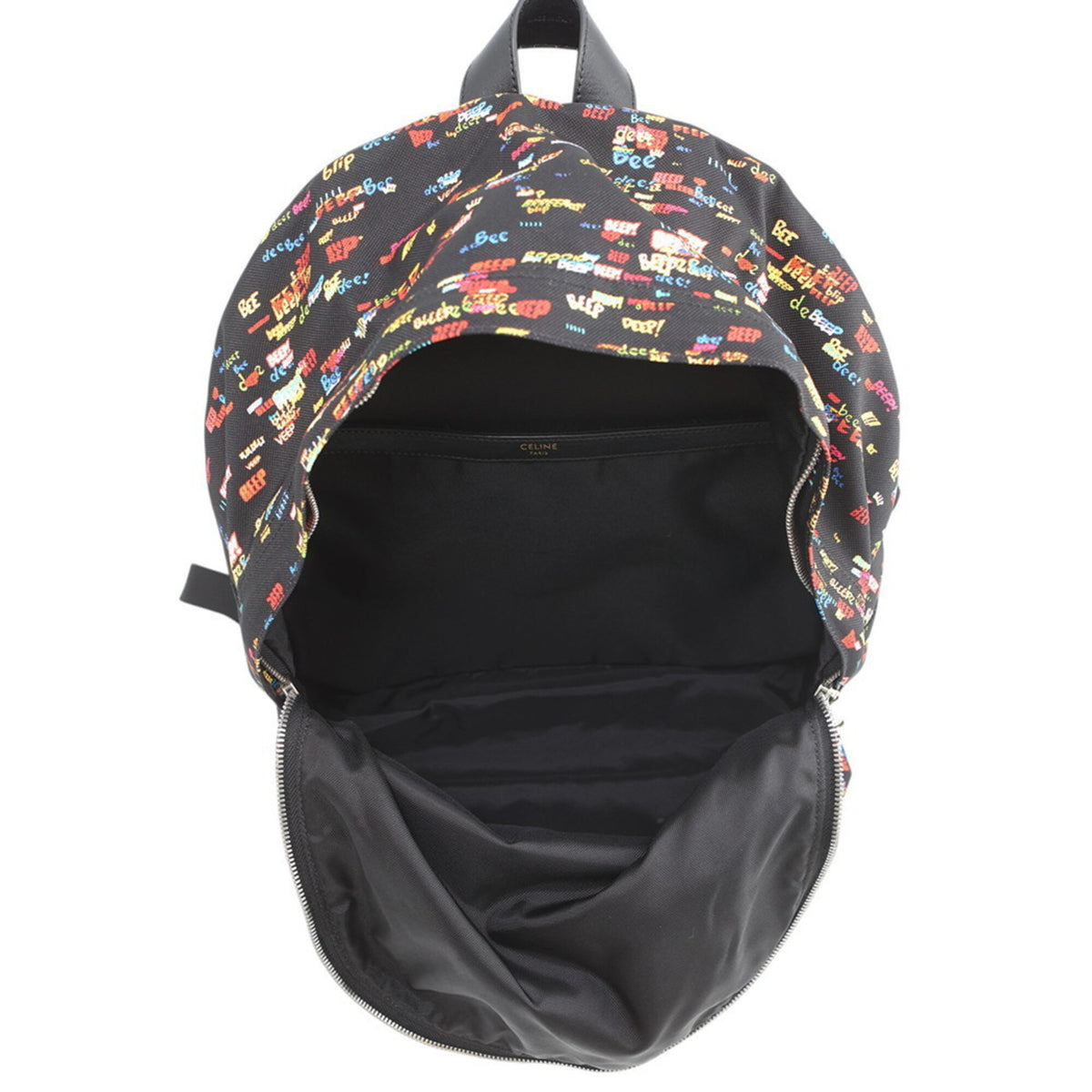 Celine Black Multi-Color Canvas Leather Backpack (Pre-Owned)