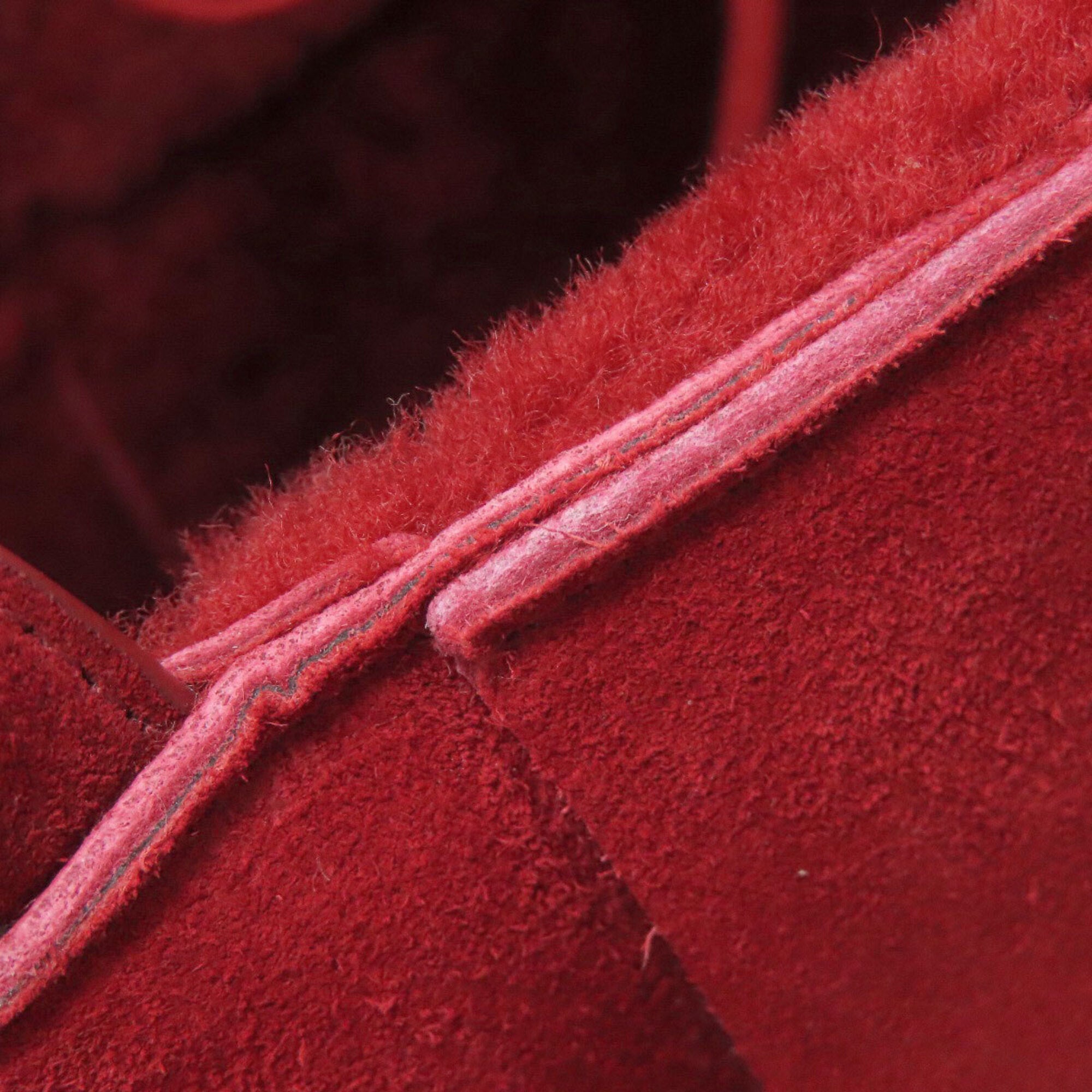 Bottega Veneta Red Color Suede Handbag (Pre-Owned)