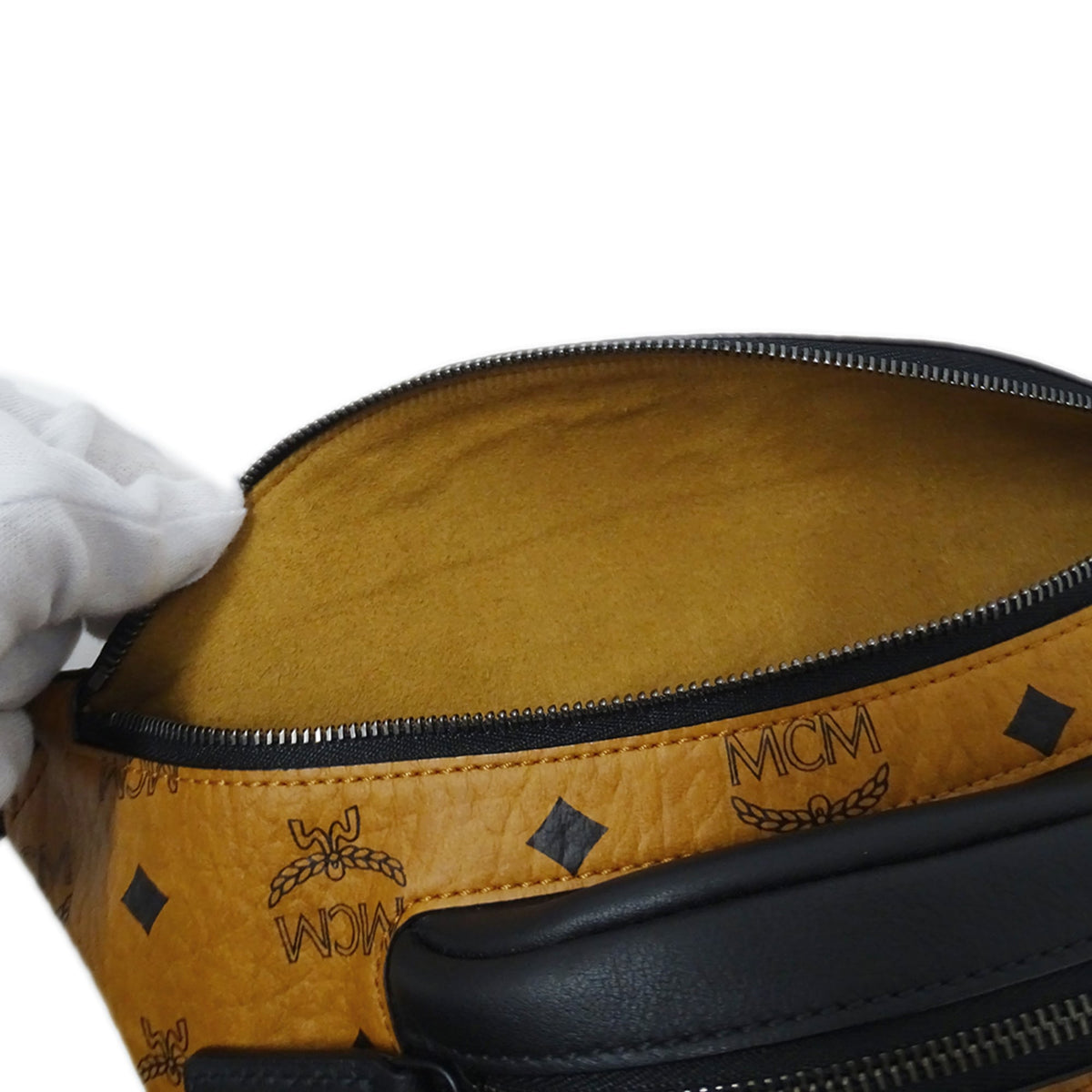 Mcm Brown Camel Canvas Handbag Sling Bag (Pre-Owned)