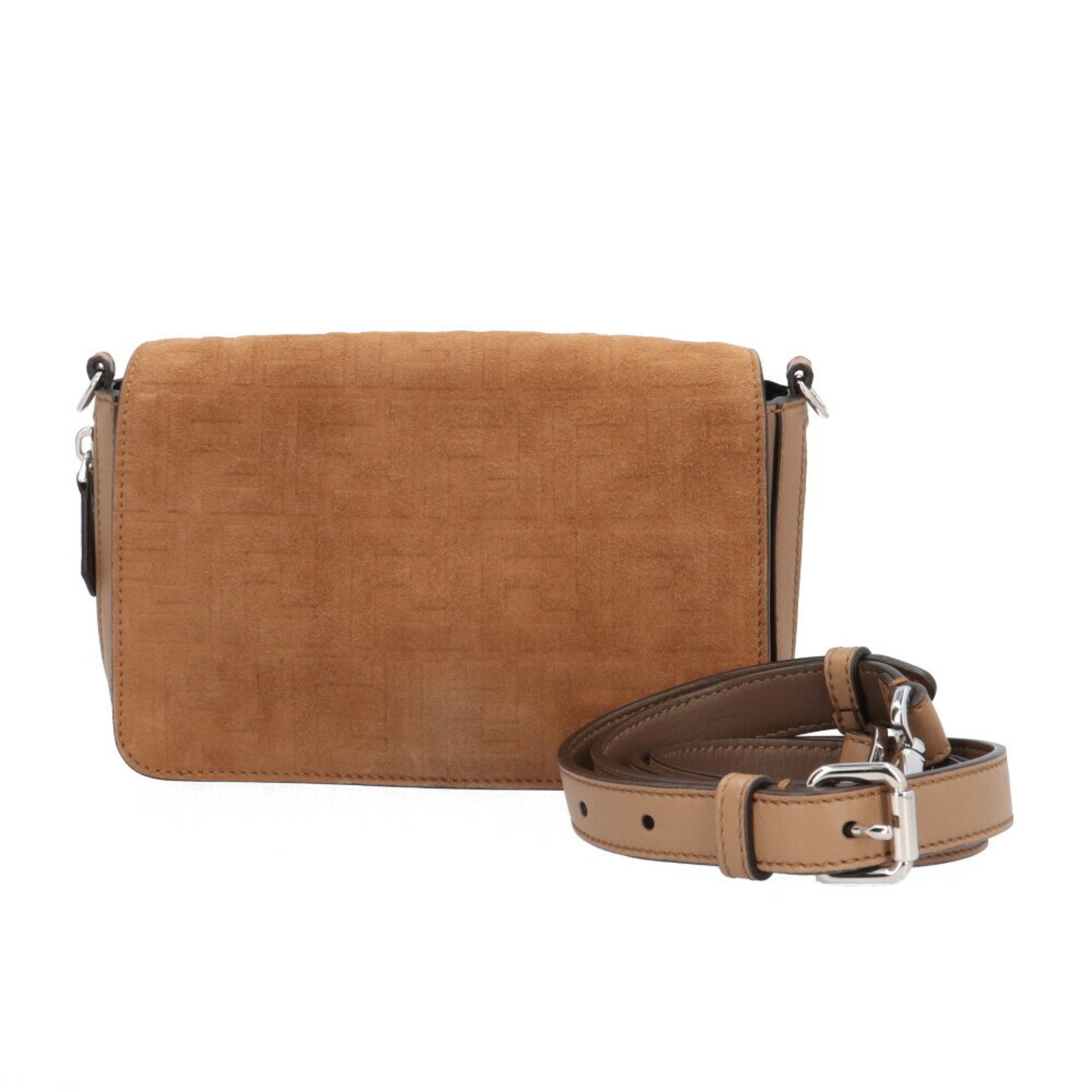 Fendi Brown Suede Leather Shoulder Bag (Pre-Owned)