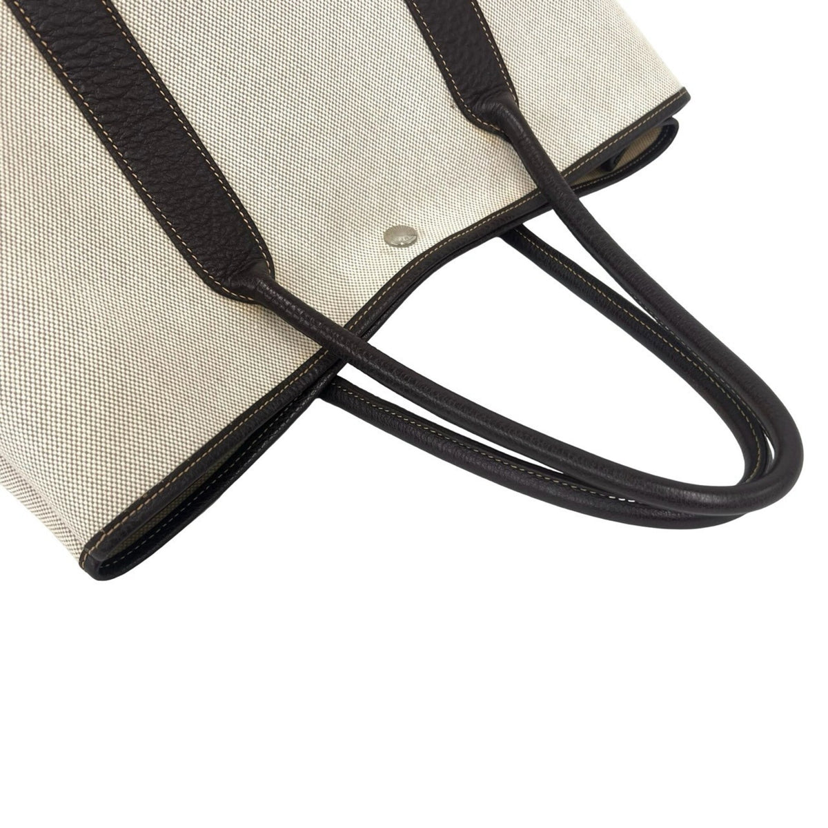 Hermes Brown Ivory Toile H Negonda Leather Tote Bag (Pre-Owned)