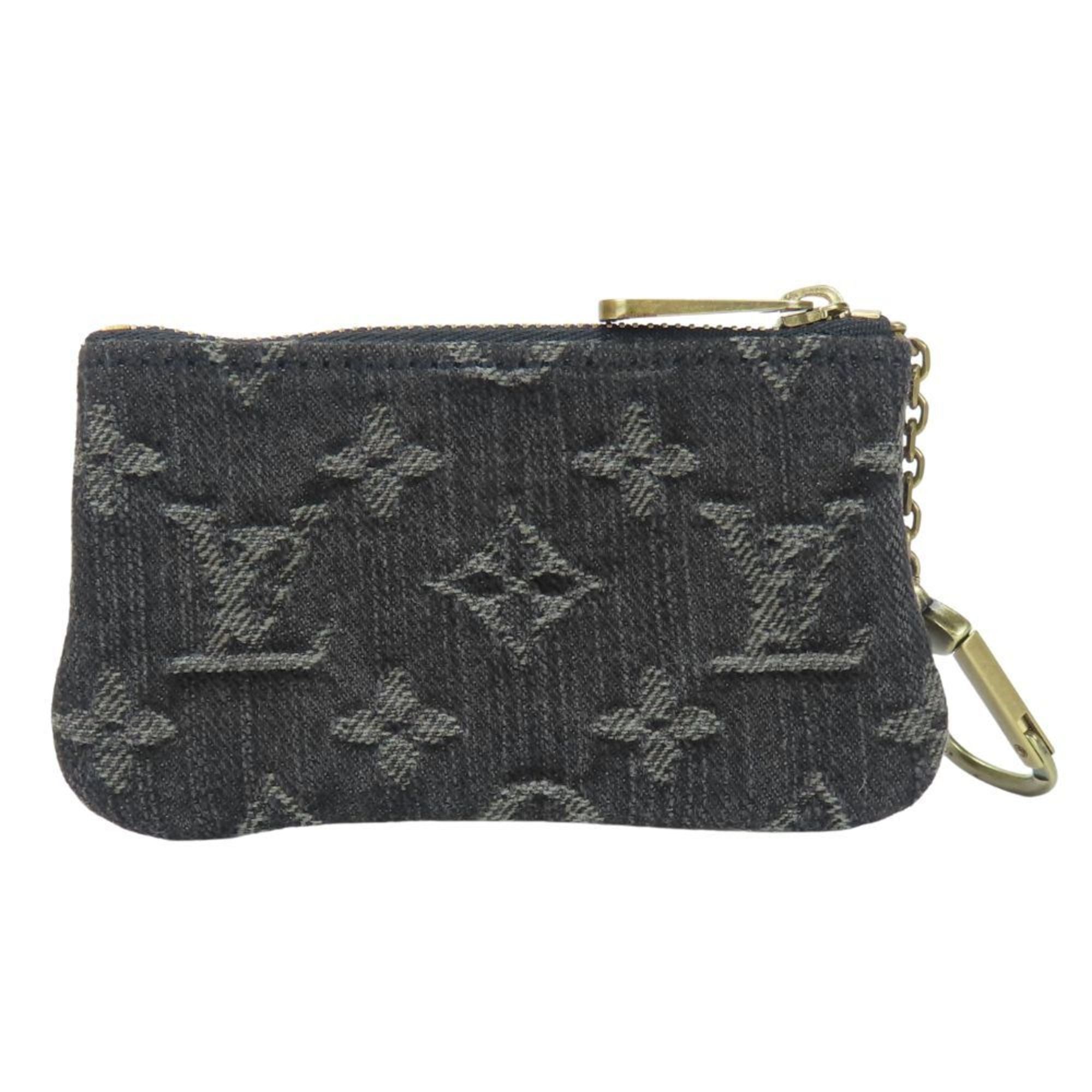 Louis Vuitton Black Gray Monogram Denim Coin Purse/Coin Case (Pre-Owned)
