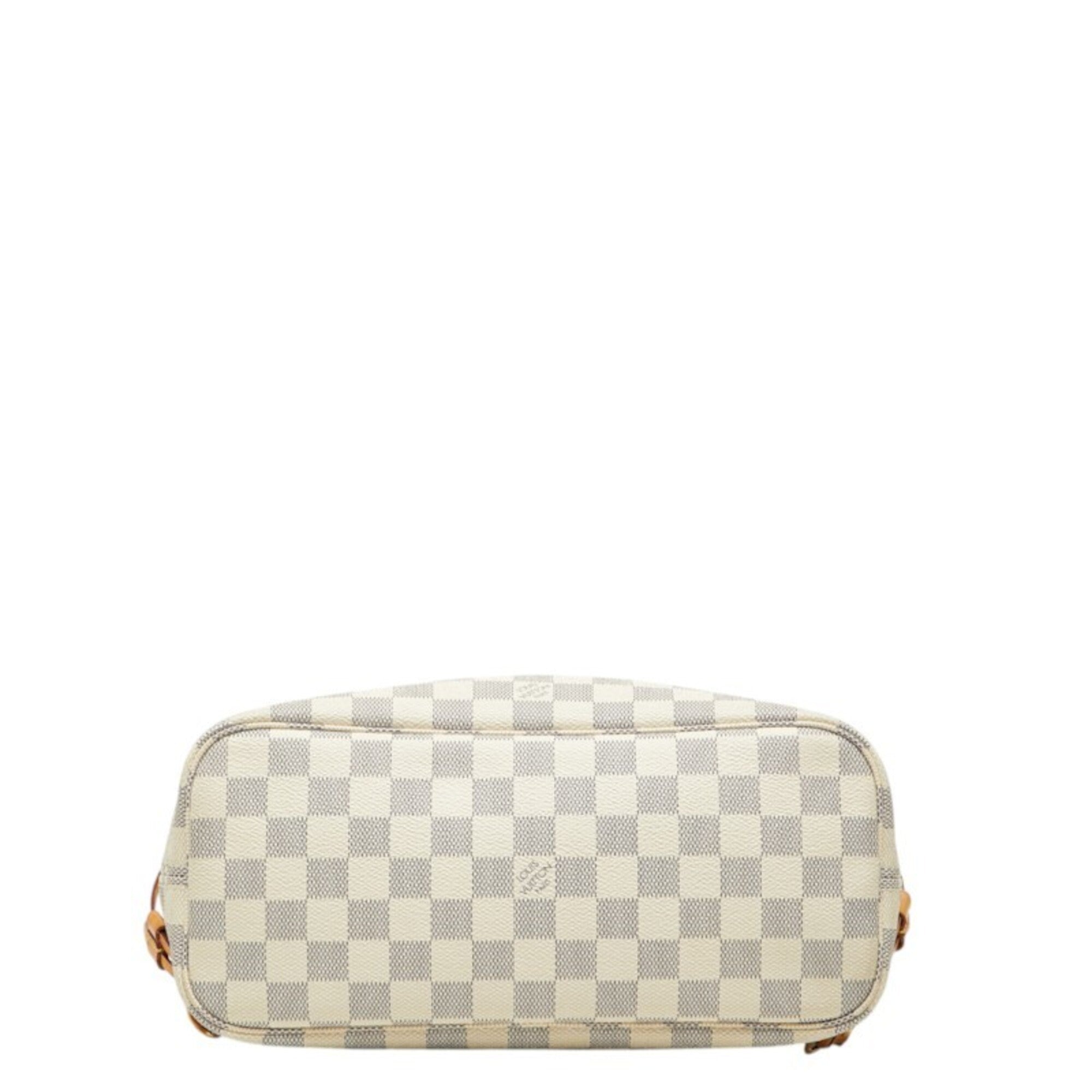 Louis Vuitton Damier Azur White Leather Pvc Handbag Tote Bag (Pre-Owned)
