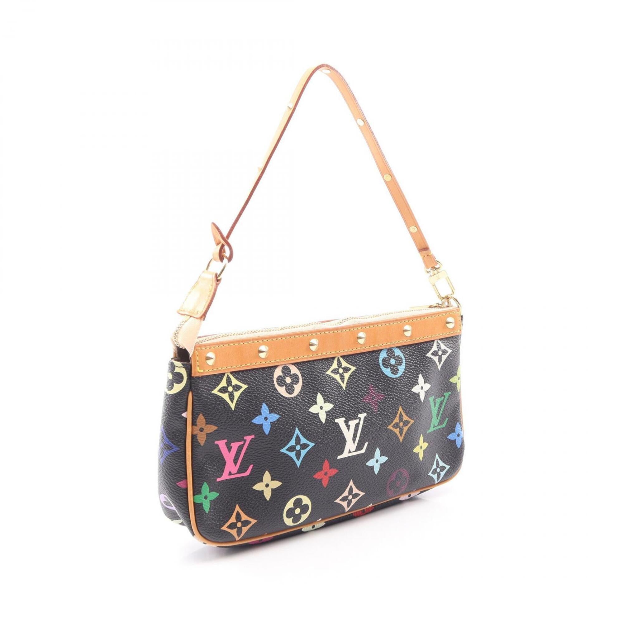 Louis Vuitton Monogram Multicolore Black Coated Canvas Leather Handbag (Pre-Owned)