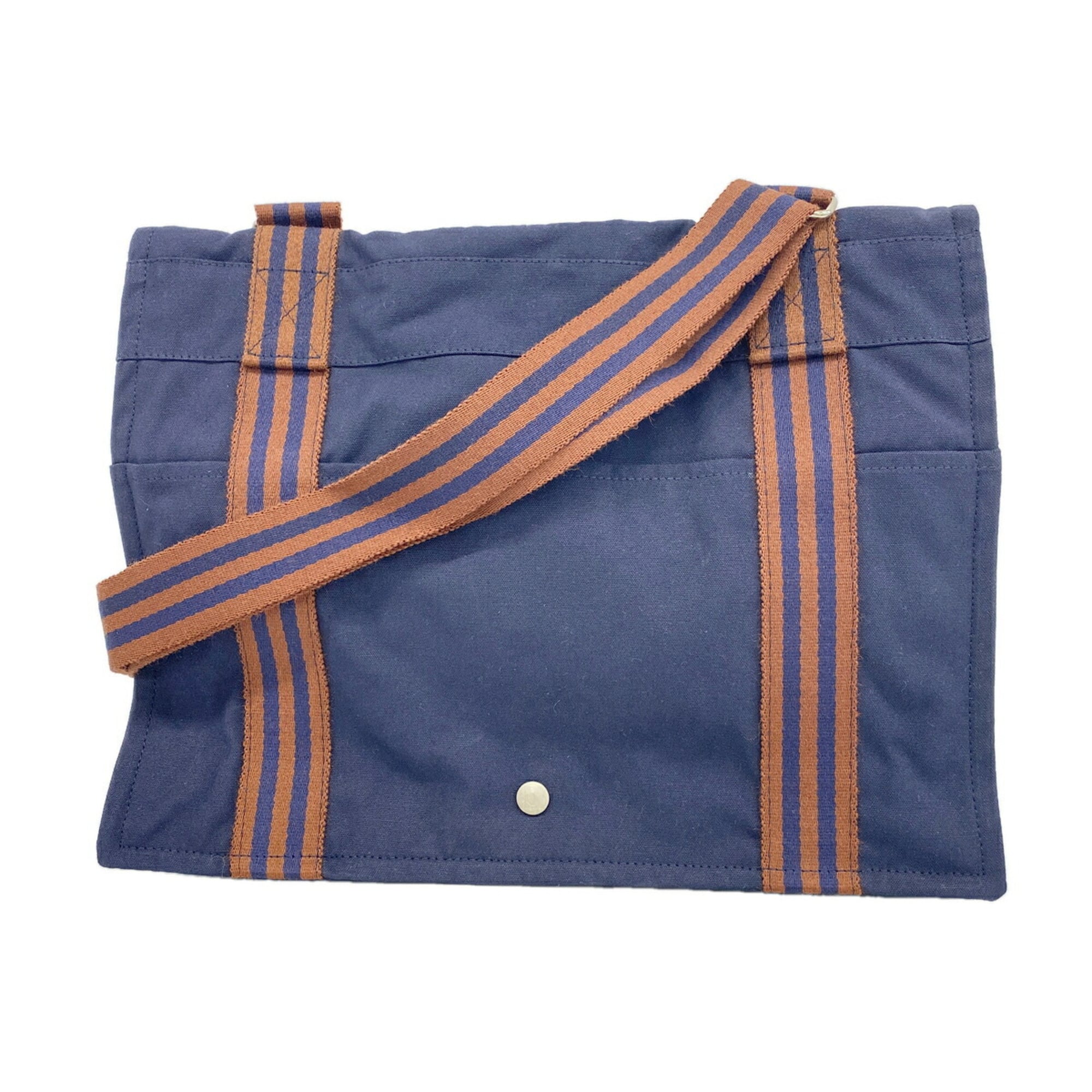 Hermes Navy Nylon Canvas Shoulder Bag (Pre-Owned)