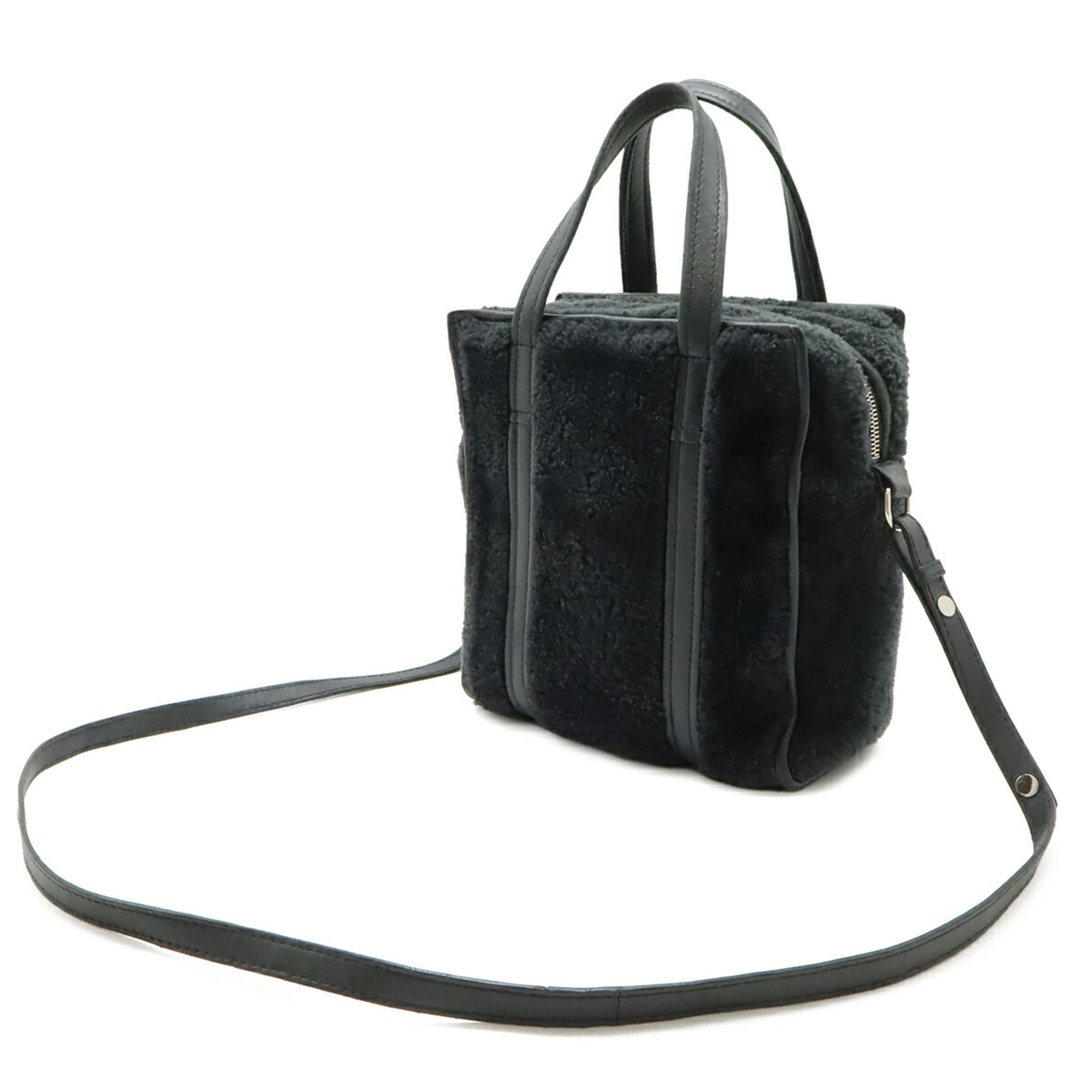 Balenciaga Black Leather Handbag Shoulder Bag (Pre-Owned)