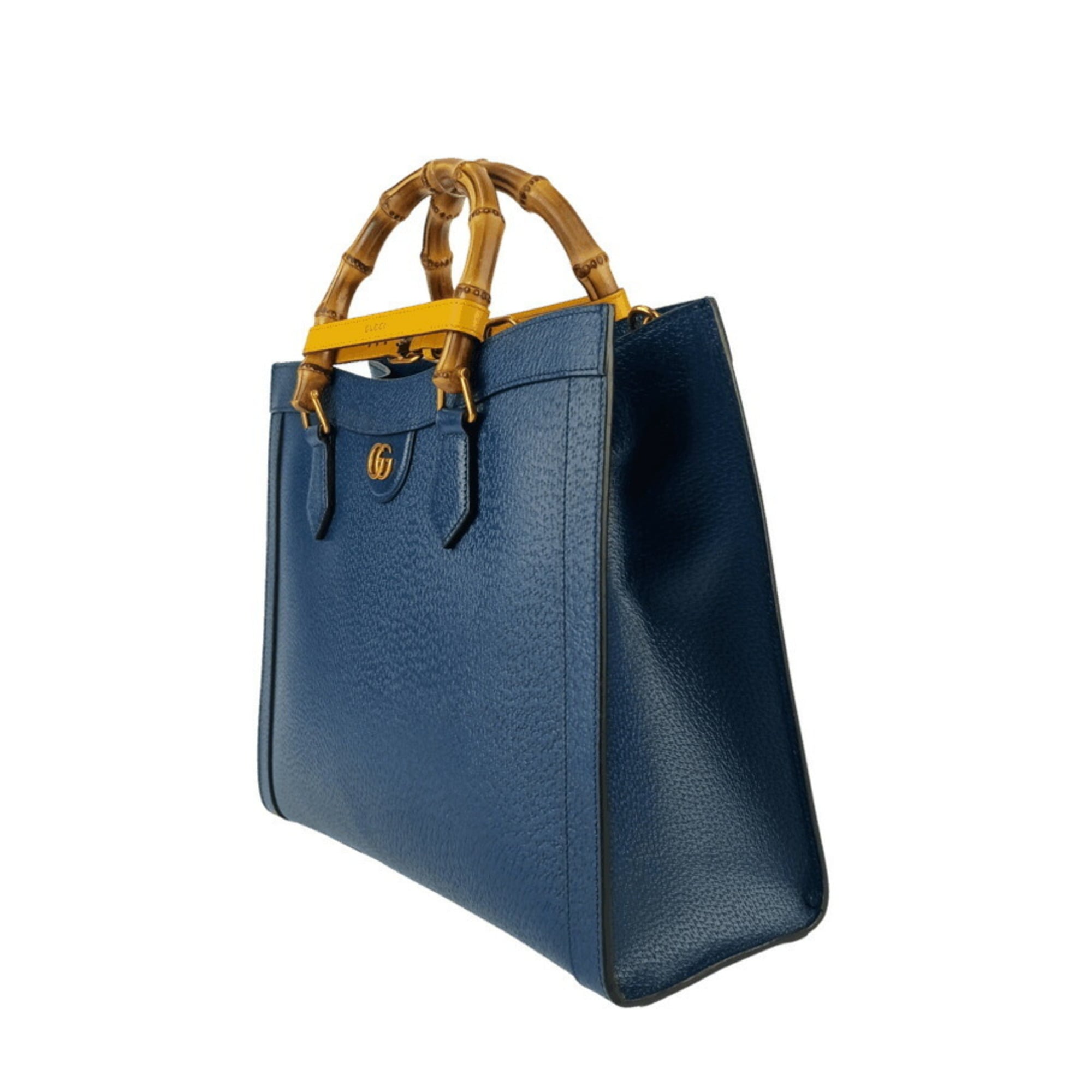 Gucci Royal Blue Leather Handbag Shoulder Bag Tote Bag (Pre-Owned)