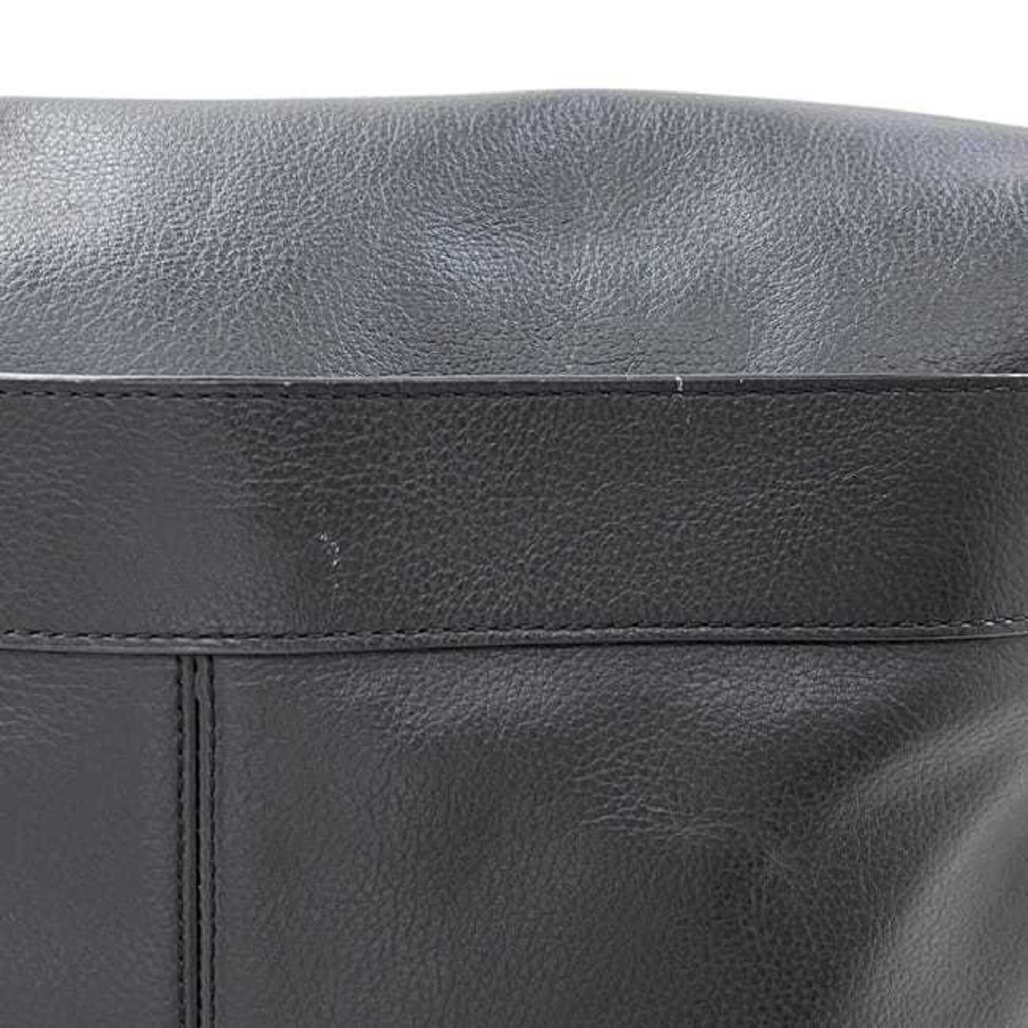 Coach Black Leather Messenger Bag Shoulder Bag (Pre-Owned)