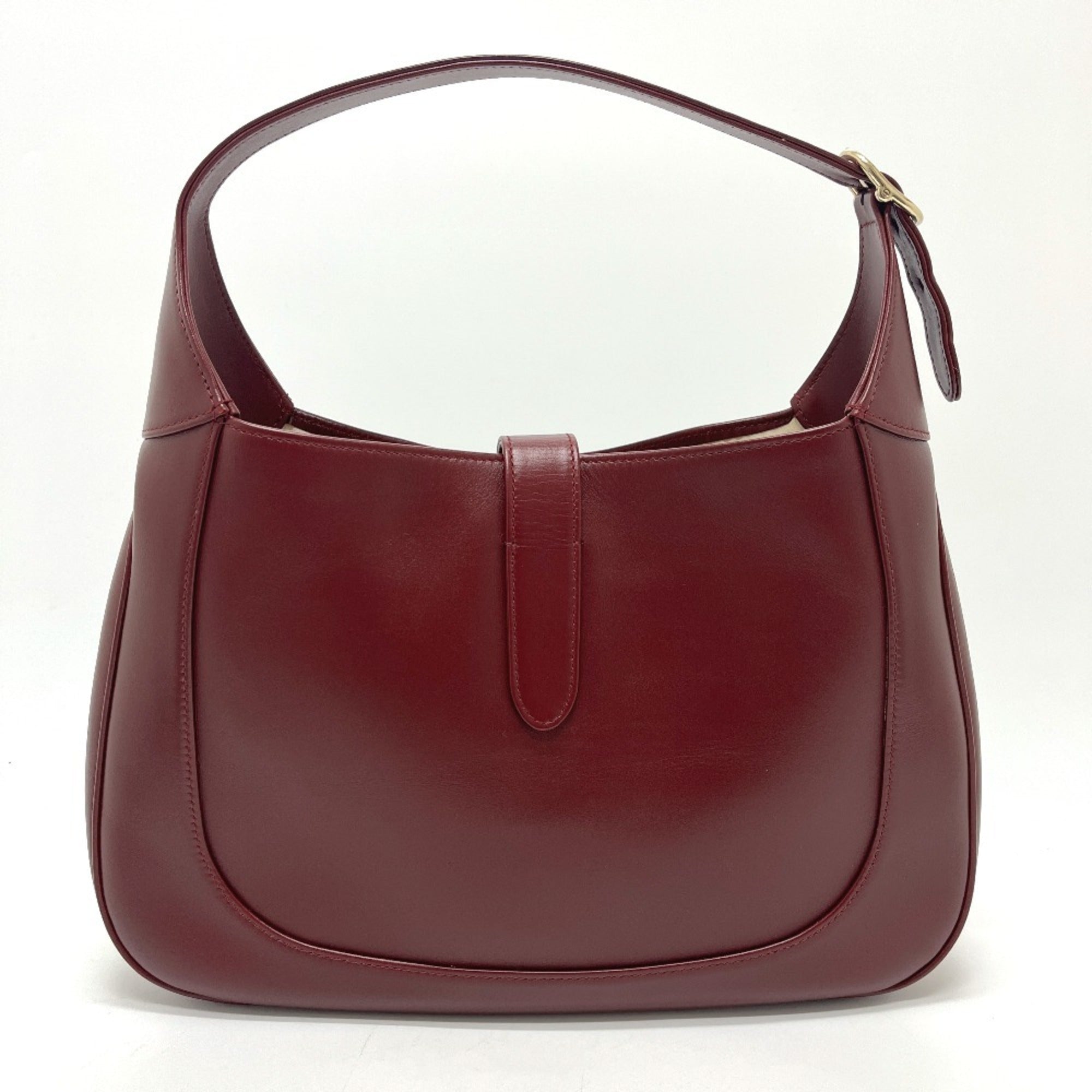 Gucci Wine Leather Handbag Shoulder Bag (Pre-Owned)